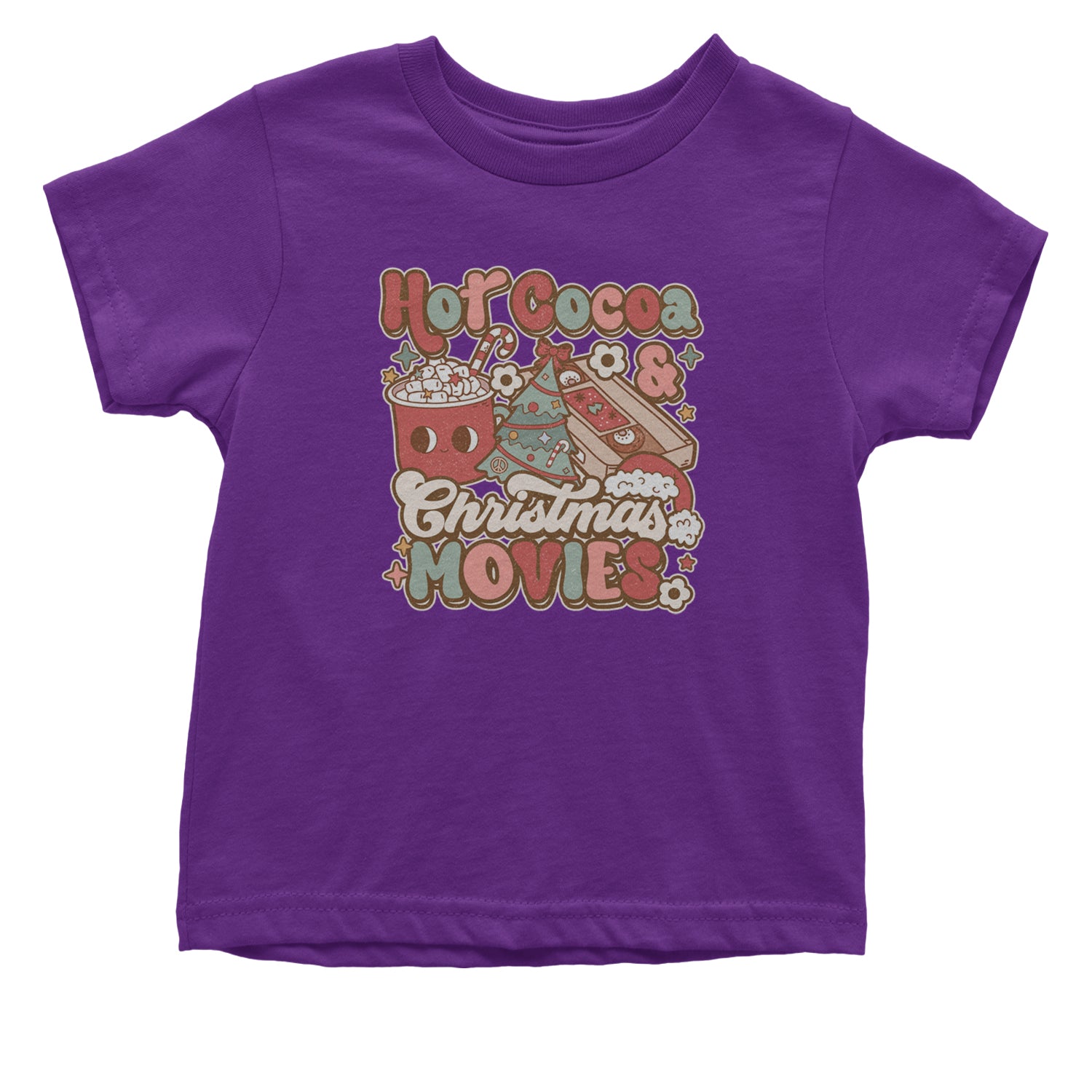 Hot Cocoa And Christmas Movies Holiday Infant One-Piece Romper Bodysuit and Toddler T-shirt Purple