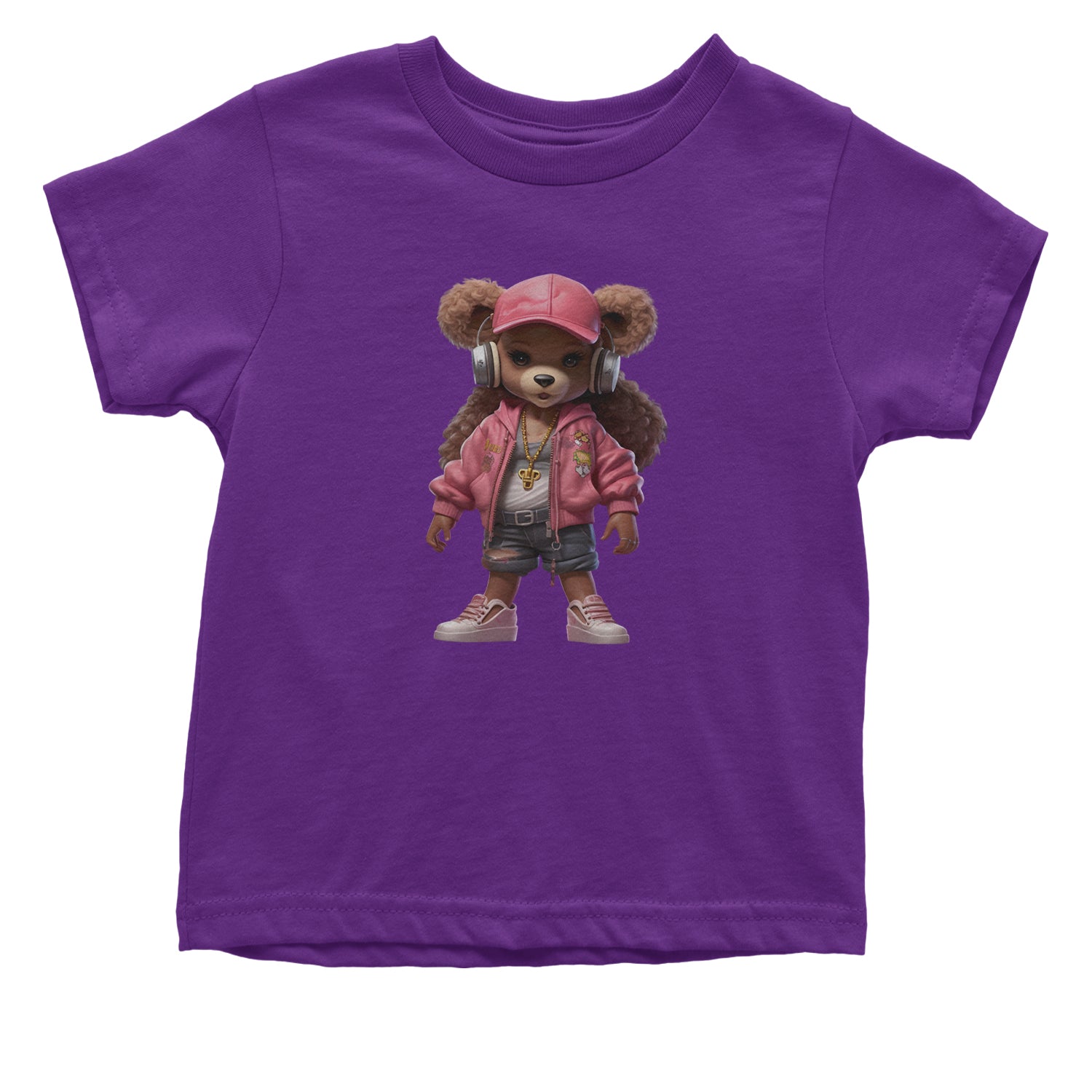 Pink Female Urban Graffiti Bear Infant One-Piece Romper Bodysuit Or Toddler T-shirt Purple