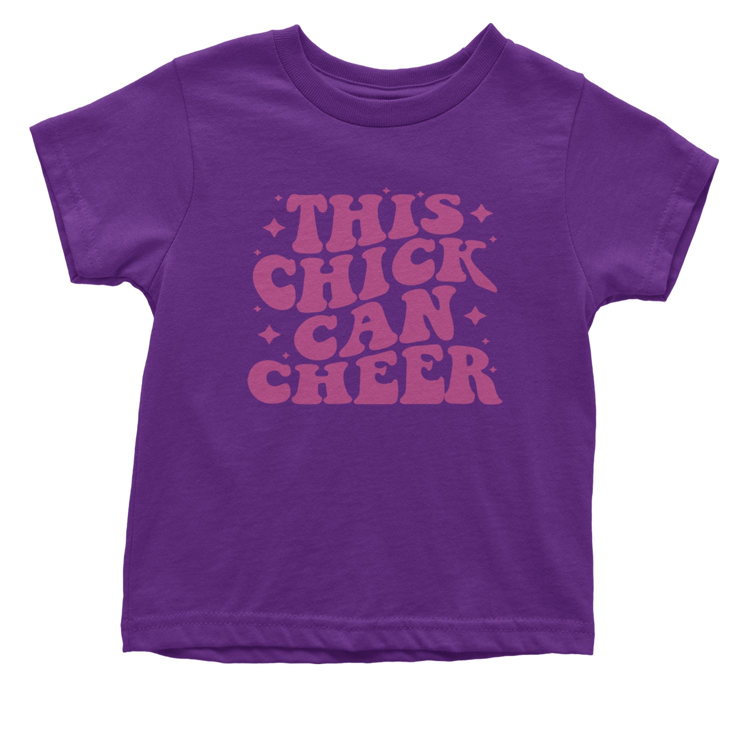 This Chick Can Cheer Infant One-Piece Romper Bodysuit and Toddler T-shirt Purple