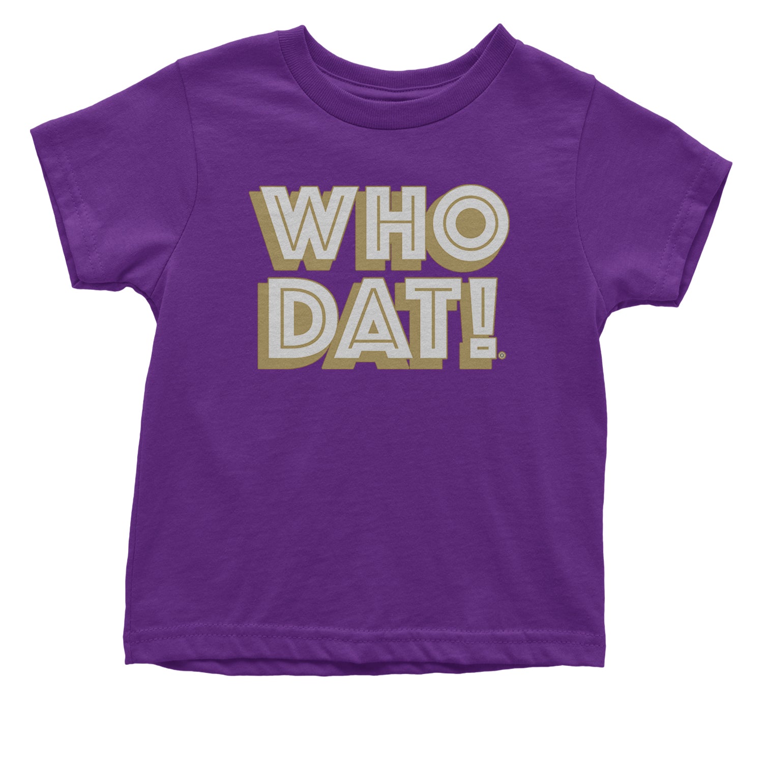 Who Dat Nation Big Bold New Orleans Infant One-Piece Romper Bodysuit and Toddler T-shirt Purple