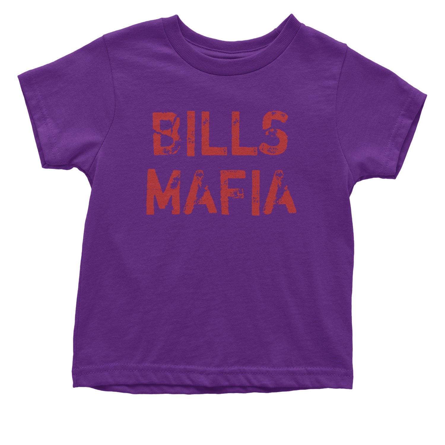 Distressed Bills Mafia Football Infant One-Piece Romper Bodysuit and Toddler T-shirt Purple