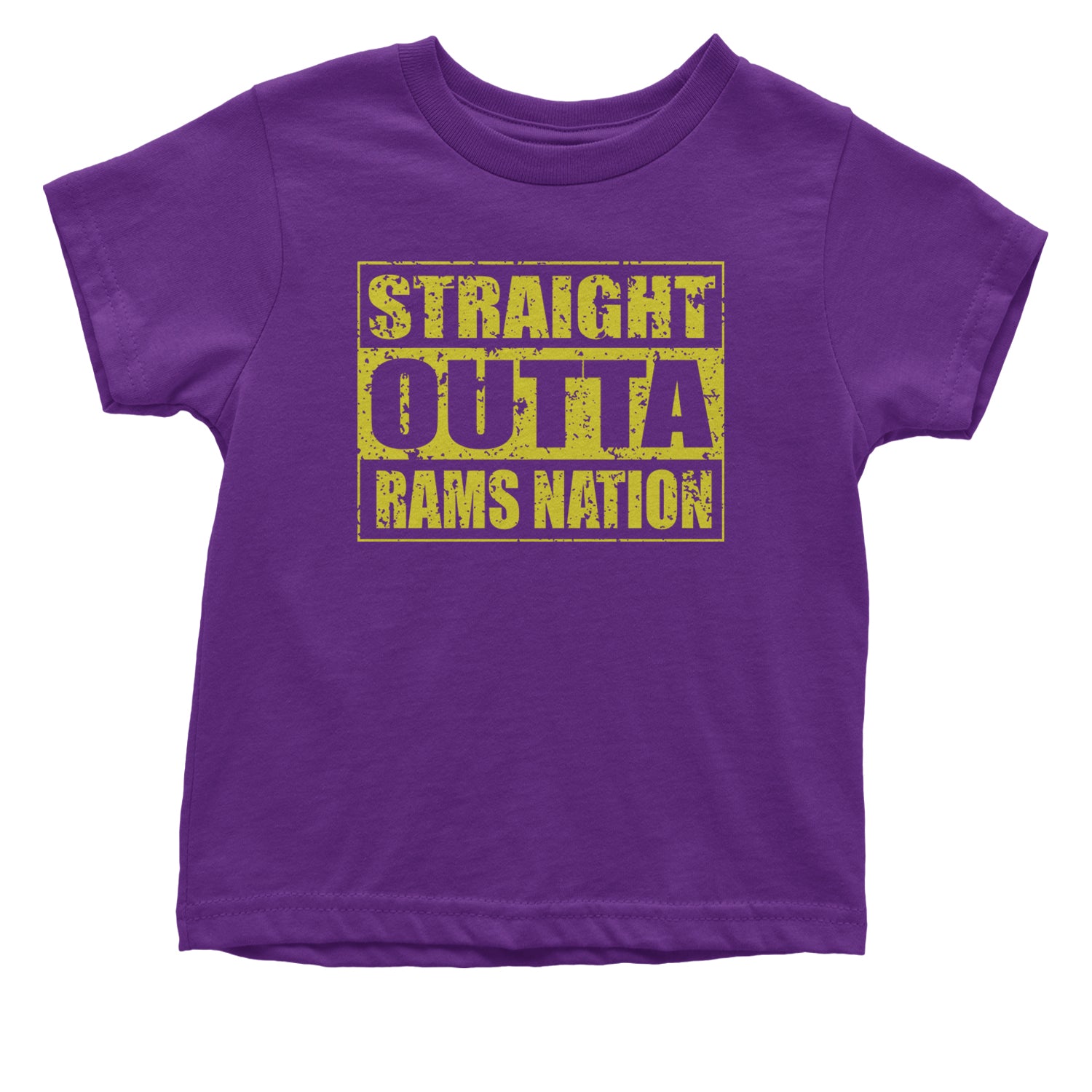 Straight Outta Rams Nation   Infant One-Piece Romper Bodysuit and Toddler T-shirt Purple