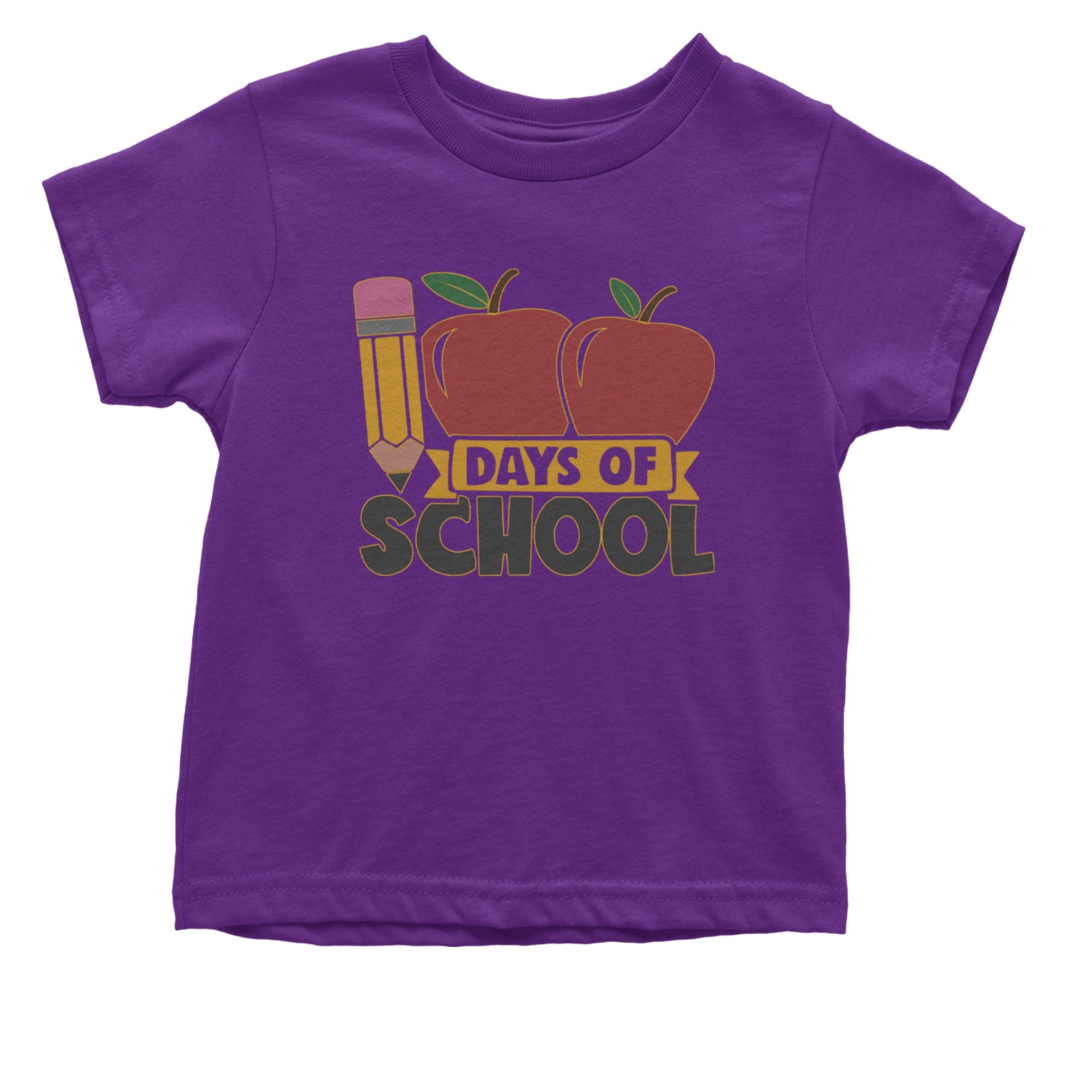 100 Days Of School Apple Pencil Infant One-Piece Romper Bodysuit and Toddler T-shirt Purple