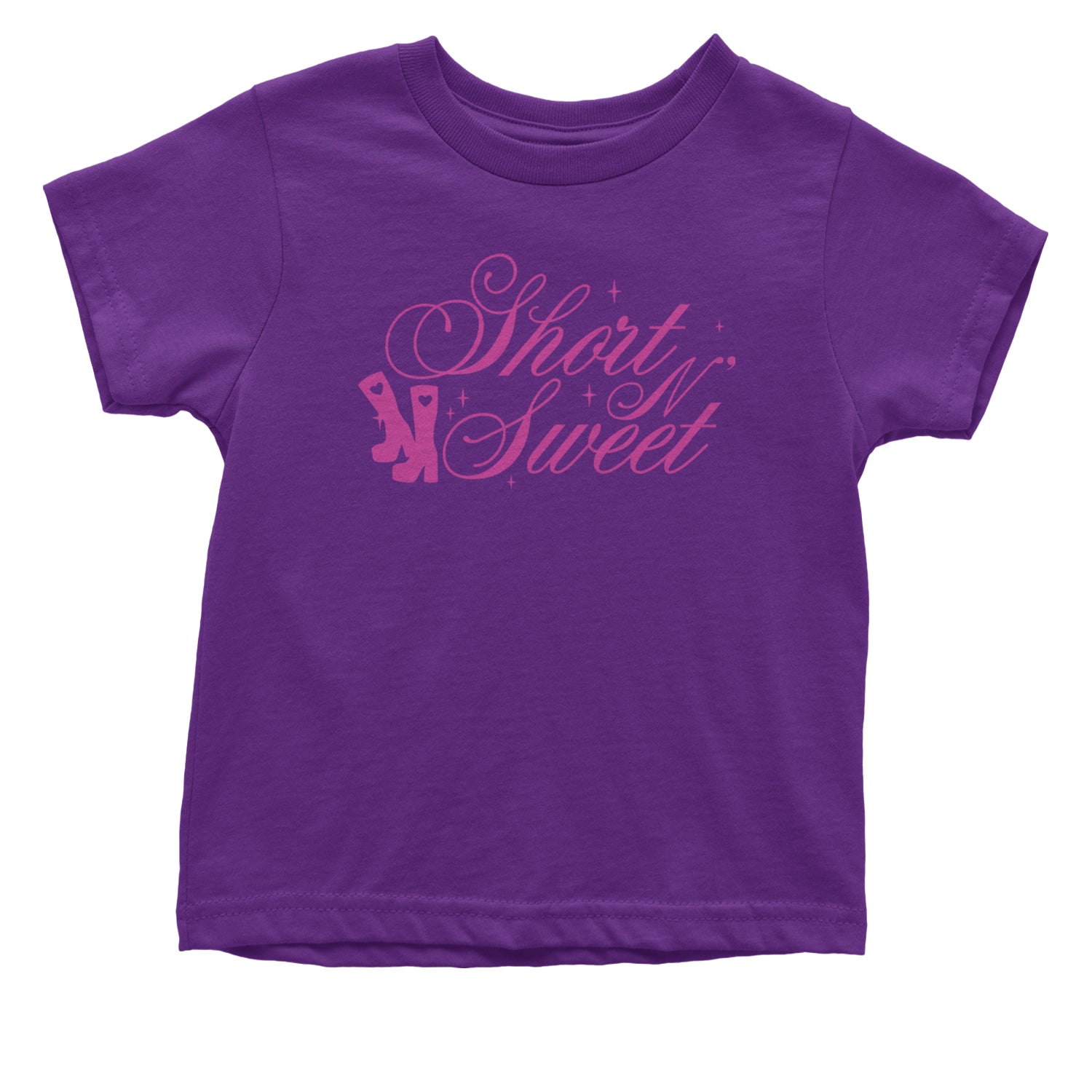 Boots Short N' Sweet Infant One-Piece Romper Bodysuit and Toddler T-shirt Purple