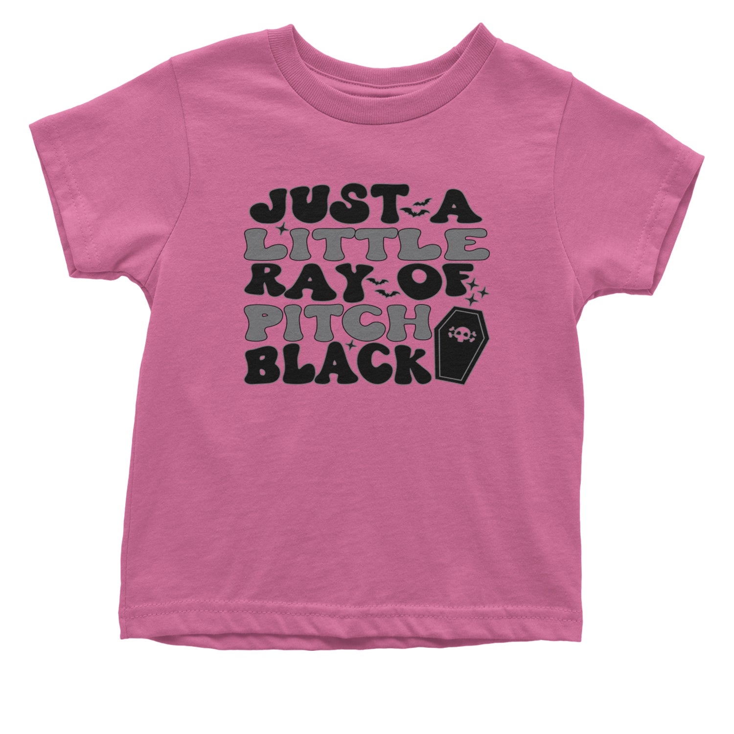 Just A Little Ray of Pitch Black Infant One-Piece Romper Bodysuit and Toddler T-shirt Raspberry