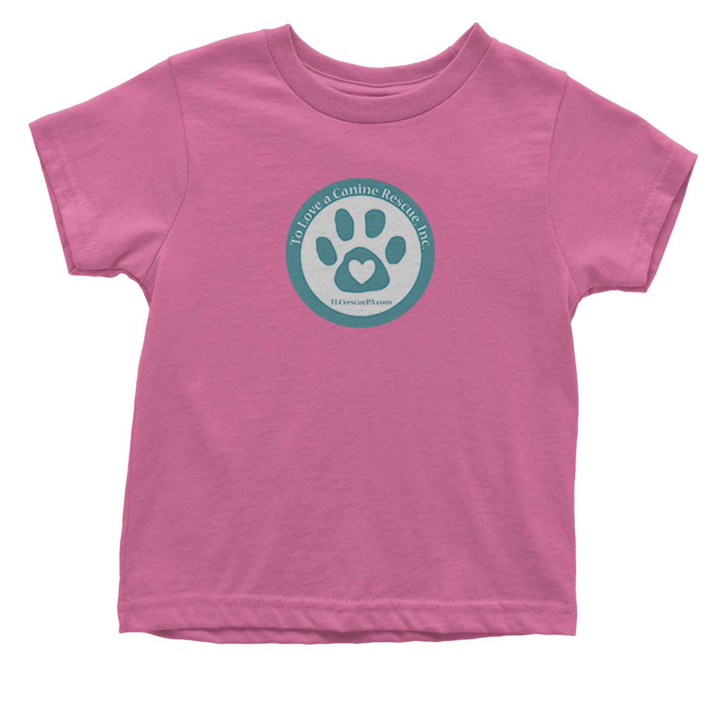 TLC To Love a Canine Dog Rescue Teal Infant One-Piece Romper Bodysuit and Toddler T-shirt Raspberry