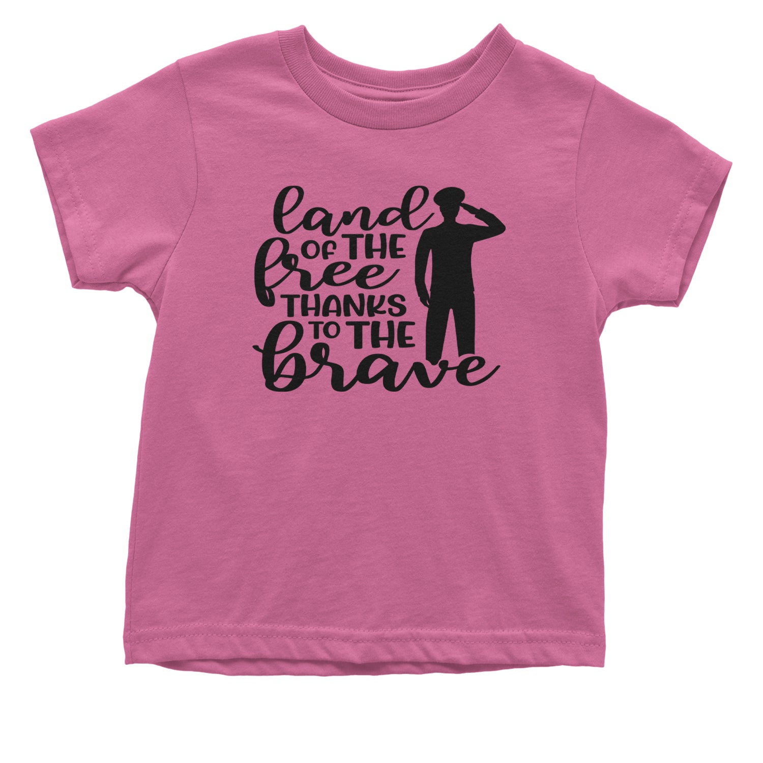 Land Of The Free Thanks To The Brave Veterans Infant One-Piece Romper Bodysuit and Toddler T-shirt Raspberry