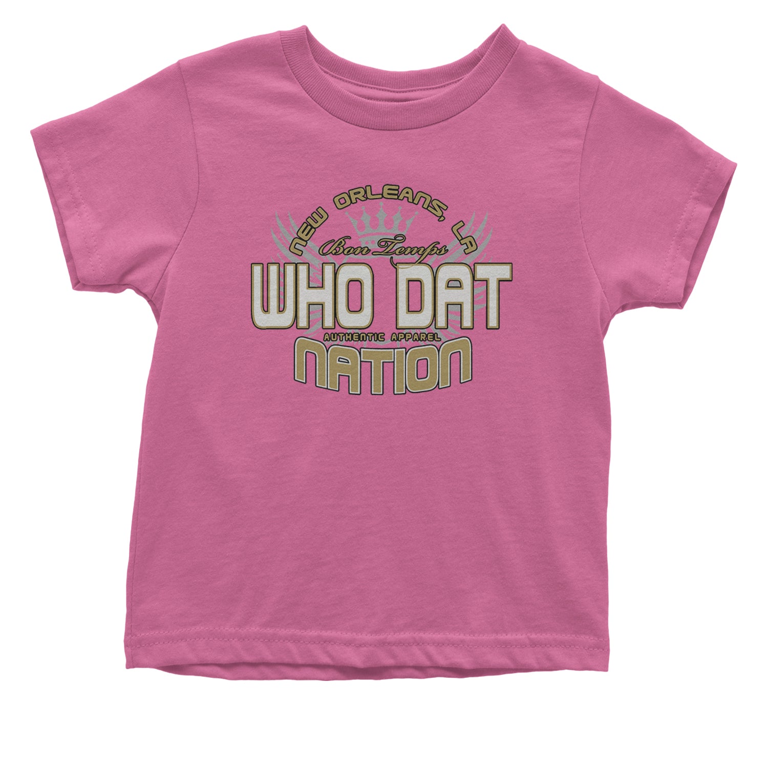 Who Dat Nation New Orleans (Color) Infant One-Piece Romper Bodysuit and Toddler T-shirt Raspberry