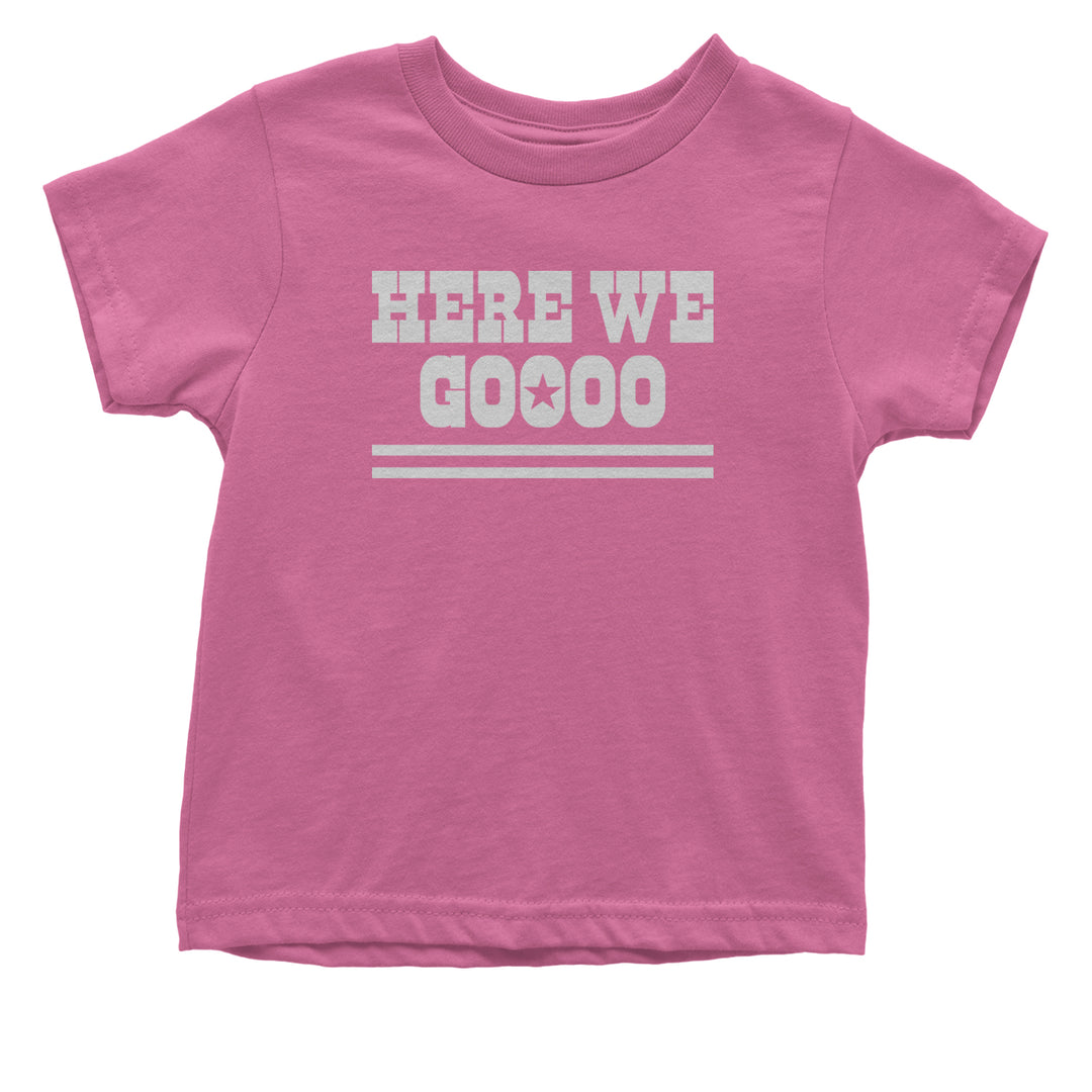 Here We Go Dem Boys Dallas Football Infant One-Piece Romper Bodysuit and Toddler T-shirt Raspberry