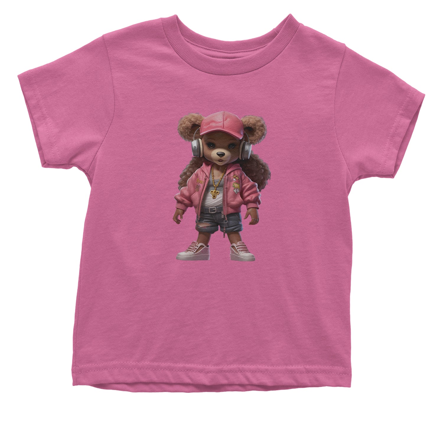 Pink Female Urban Graffiti Bear Infant One-Piece Romper Bodysuit Or Toddler T-shirt Raspberry