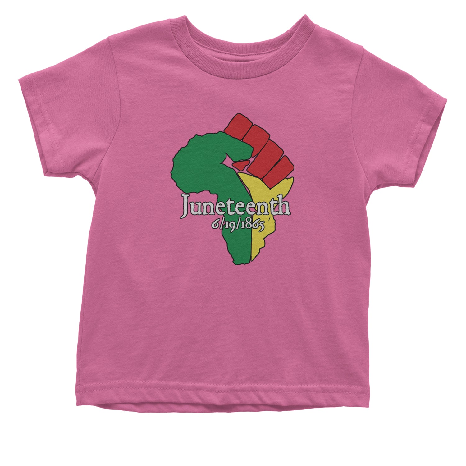 Juneteenth Raised Fist Africa Celebrate Emancipation Day Infant One-Piece Romper Bodysuit and Toddler T-shirt Raspberry