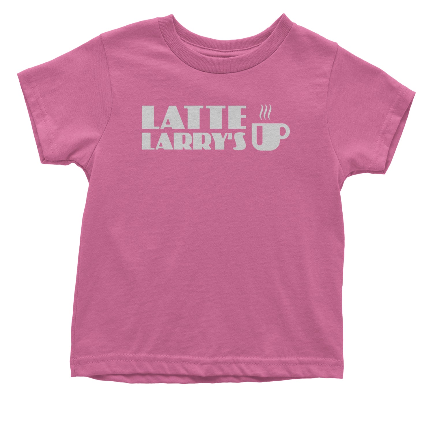 Latte Larry's Enthusiastic Coffee Infant One-Piece Romper Bodysuit and Toddler T-shirt Raspberry