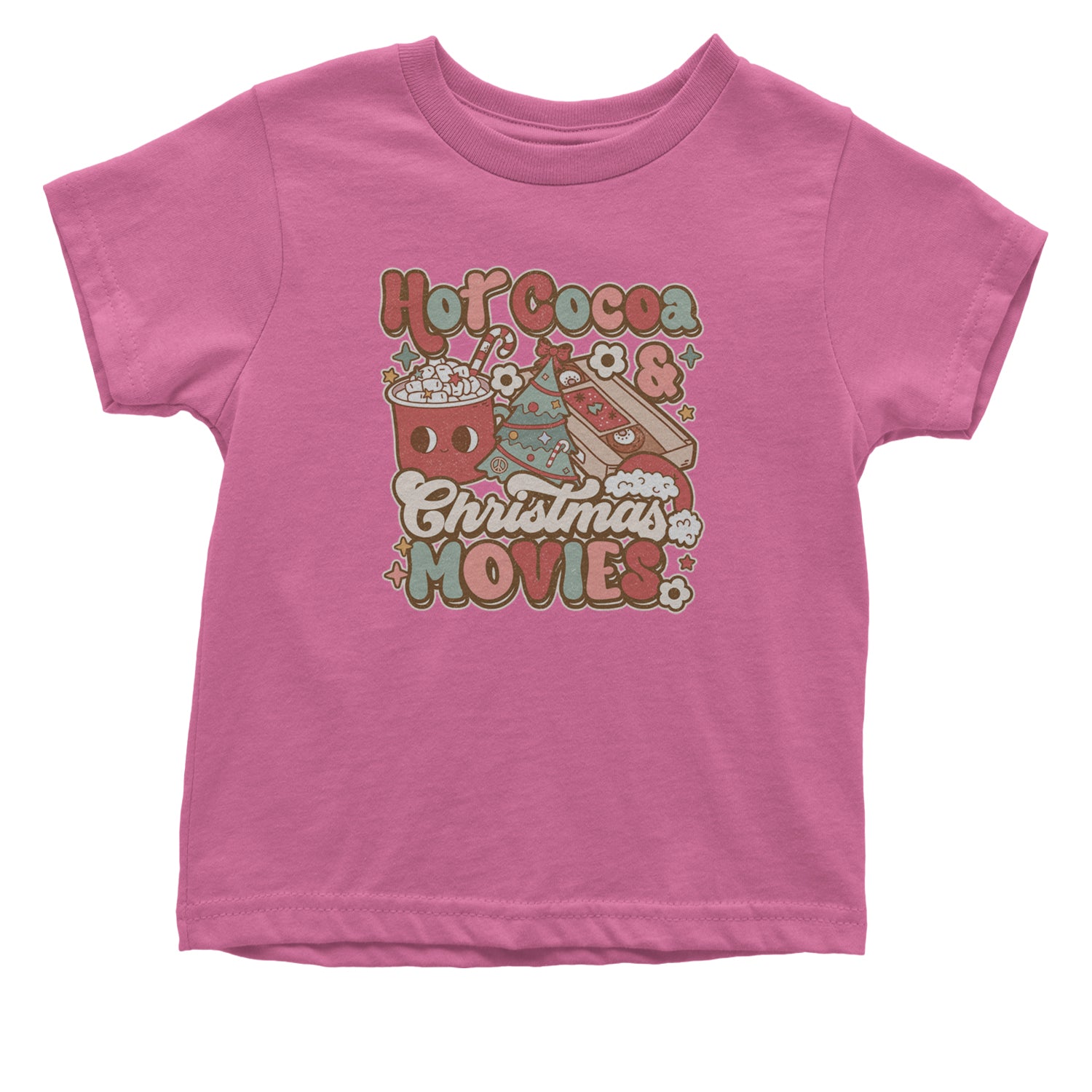 Hot Cocoa And Christmas Movies Holiday Infant One-Piece Romper Bodysuit and Toddler T-shirt Raspberry