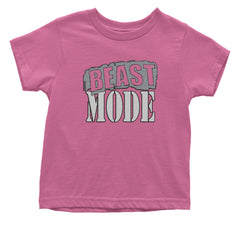 Beast Mode Training Gym Workout graphic on Onesie and Toddler T-Shirt in Raspberry alternate view 2