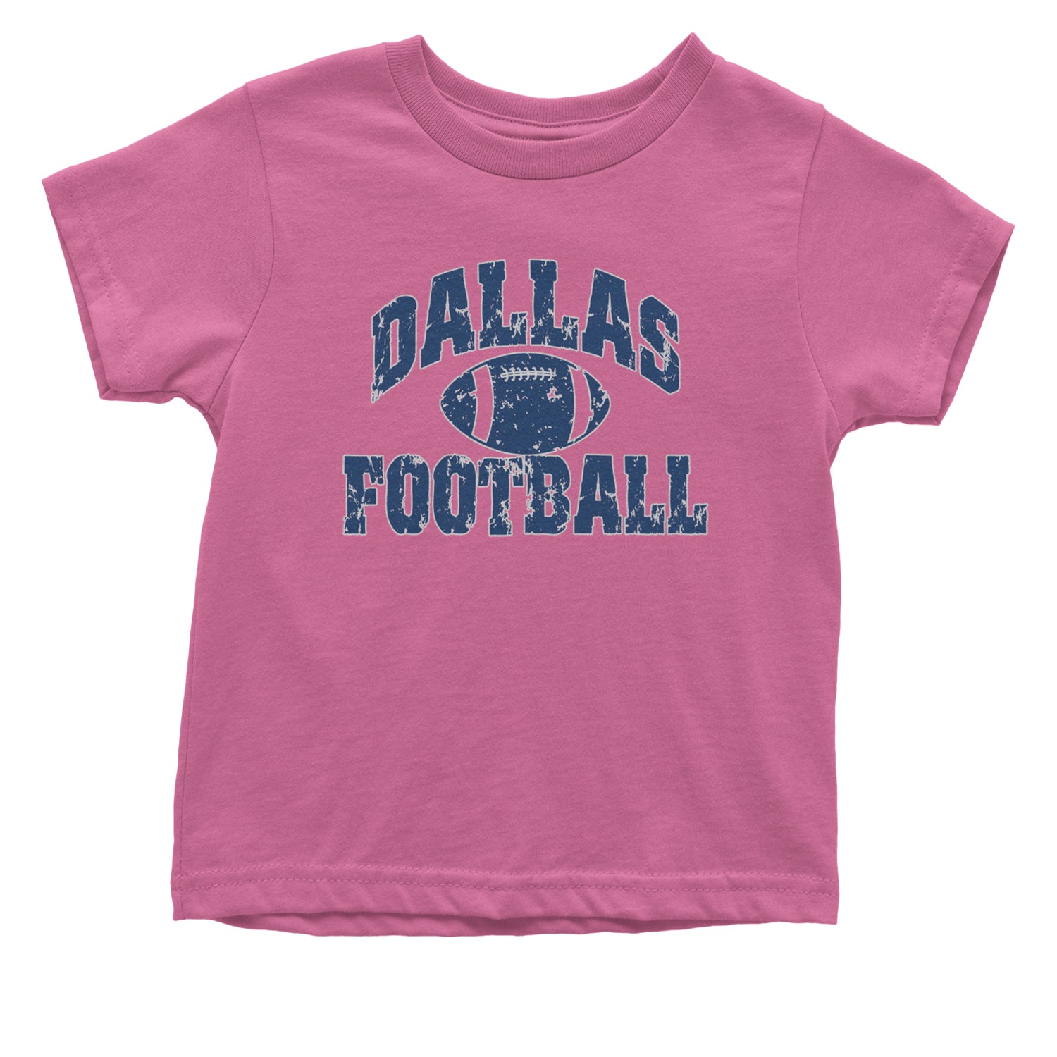 Dallas Distressed Football Infant One-Piece Romper Bodysuit and Toddler T-shirt Raspberry