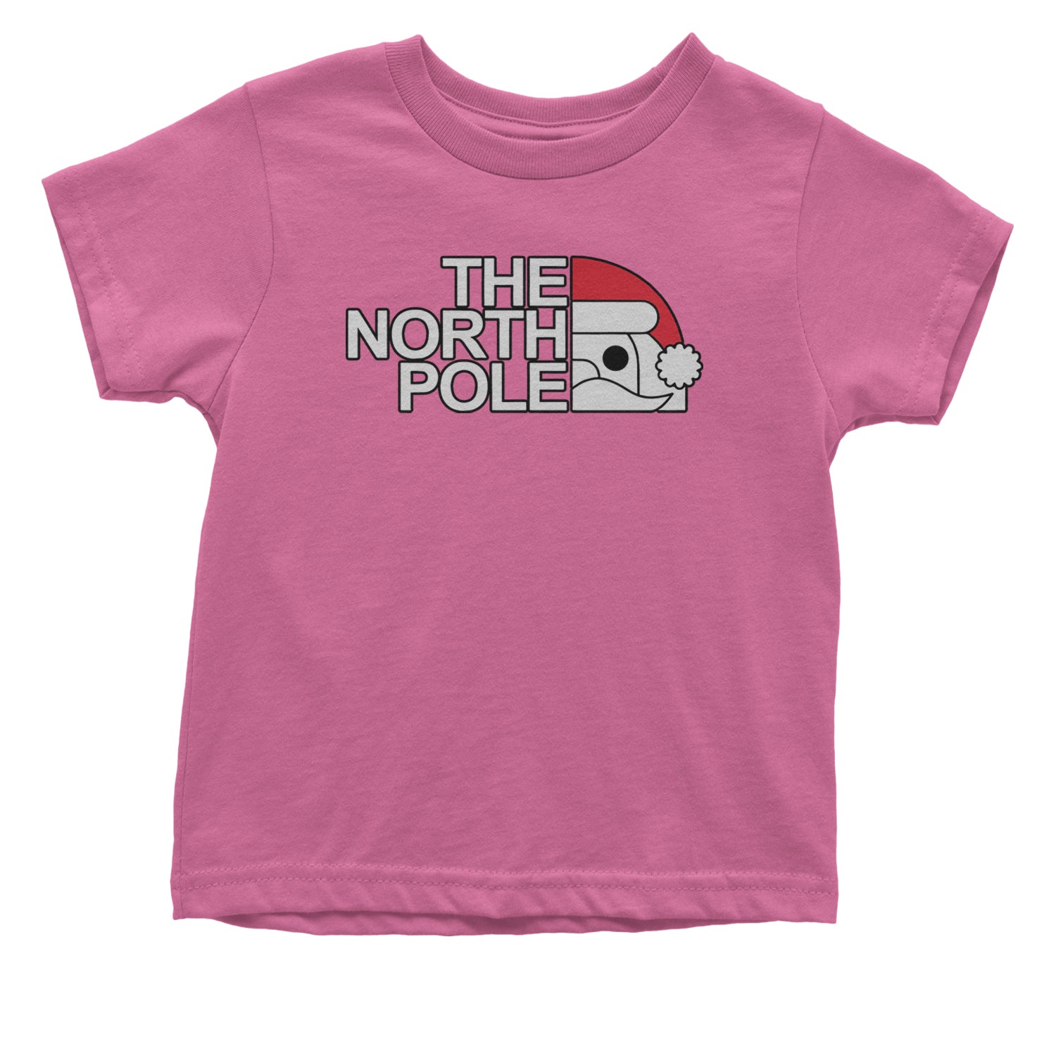 The North Pole Santa Face Infant One-Piece Romper Bodysuit and Toddler T-shirt Raspberry