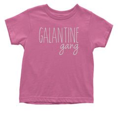 Galentine Gang Valentine's Shirt graphic on Onesie and Toddler T-Shirt in Raspberry alternate view 2
