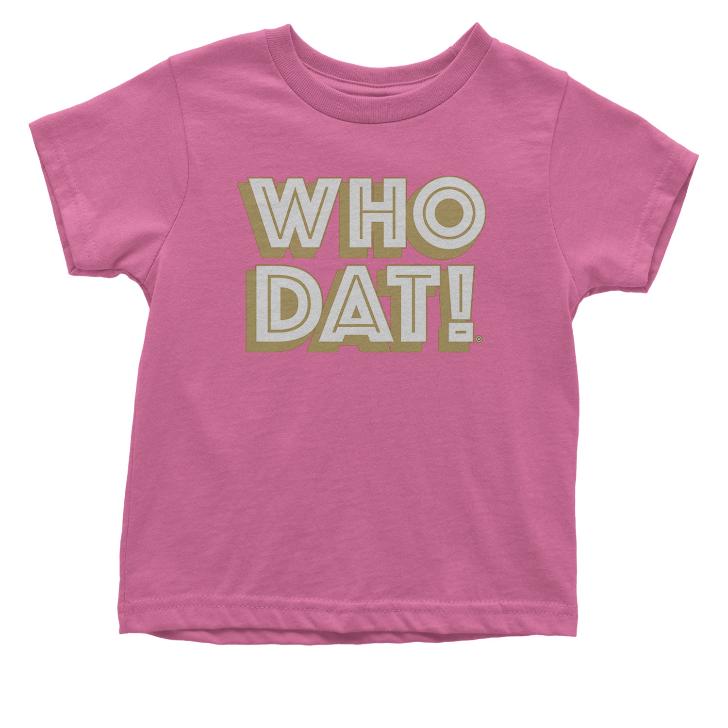 Who Dat Nation Big Bold New Orleans Infant One-Piece Romper Bodysuit and Toddler T-shirt Raspberry