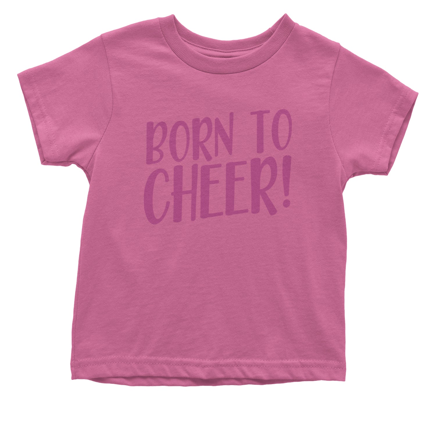 Born To Cheer Infant One-Piece Romper Bodysuit and Toddler T-shirt Raspberry