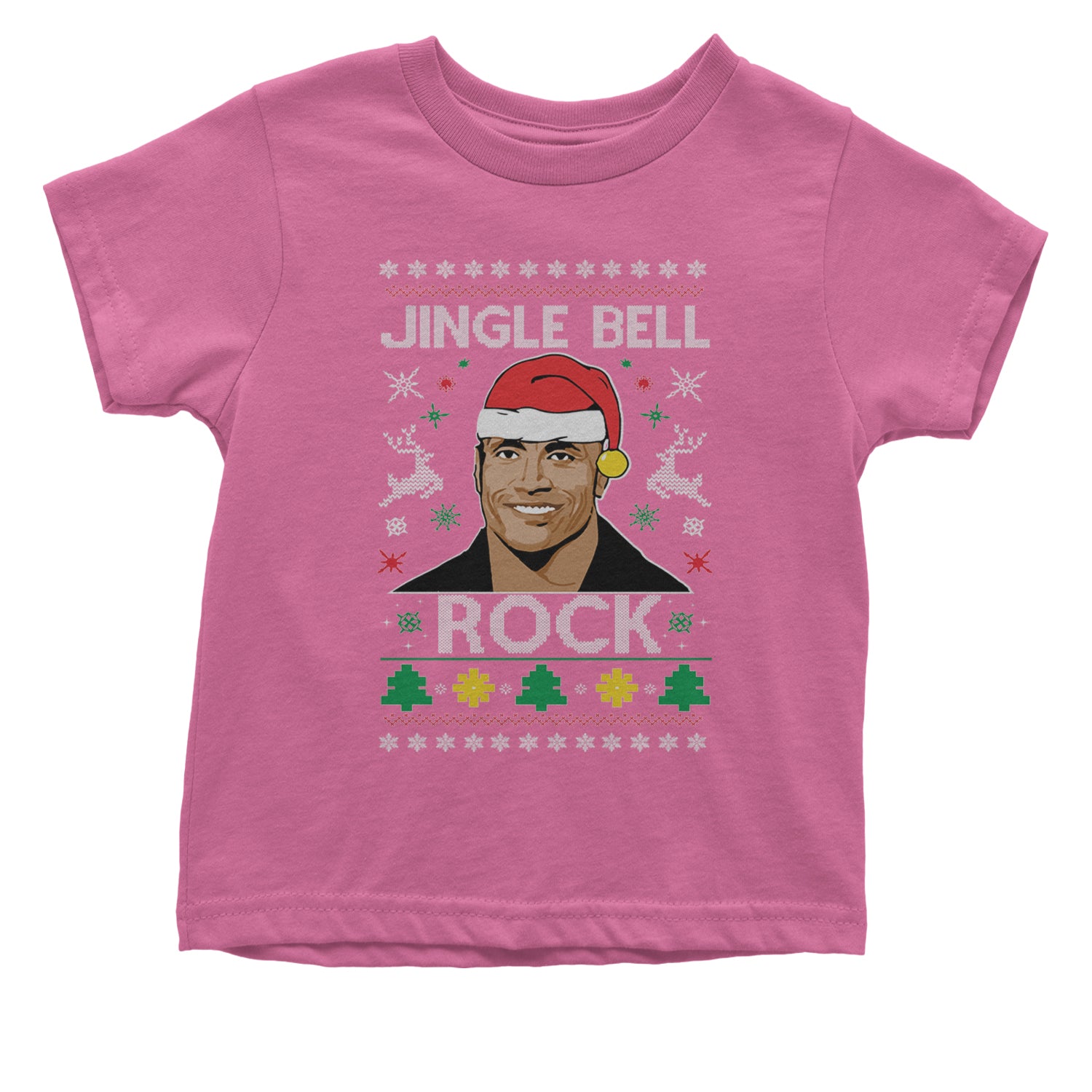 Jingle Bell Rock Ugly Christmas Infant One-Piece Romper Bodysuit and Toddler T-shirt Raspberry