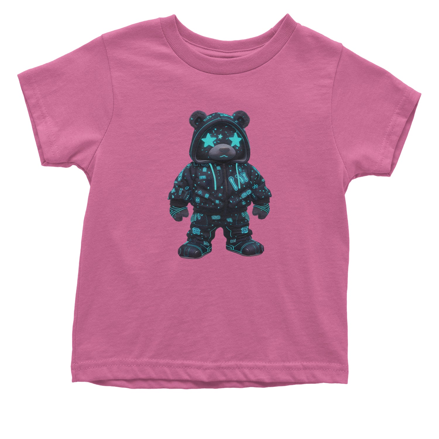 Starry Eyed Vaporwave Urban Graffiti Bear Infant One-Piece Romper Bodysuit Or Toddler T-shirt Raspberry