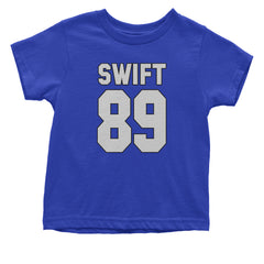 Swift 89 Birth Year Music Fan Era Poets Department Lover Infant One-Piece Romper Bodysuit and Toddler T-shirt Royal Blue