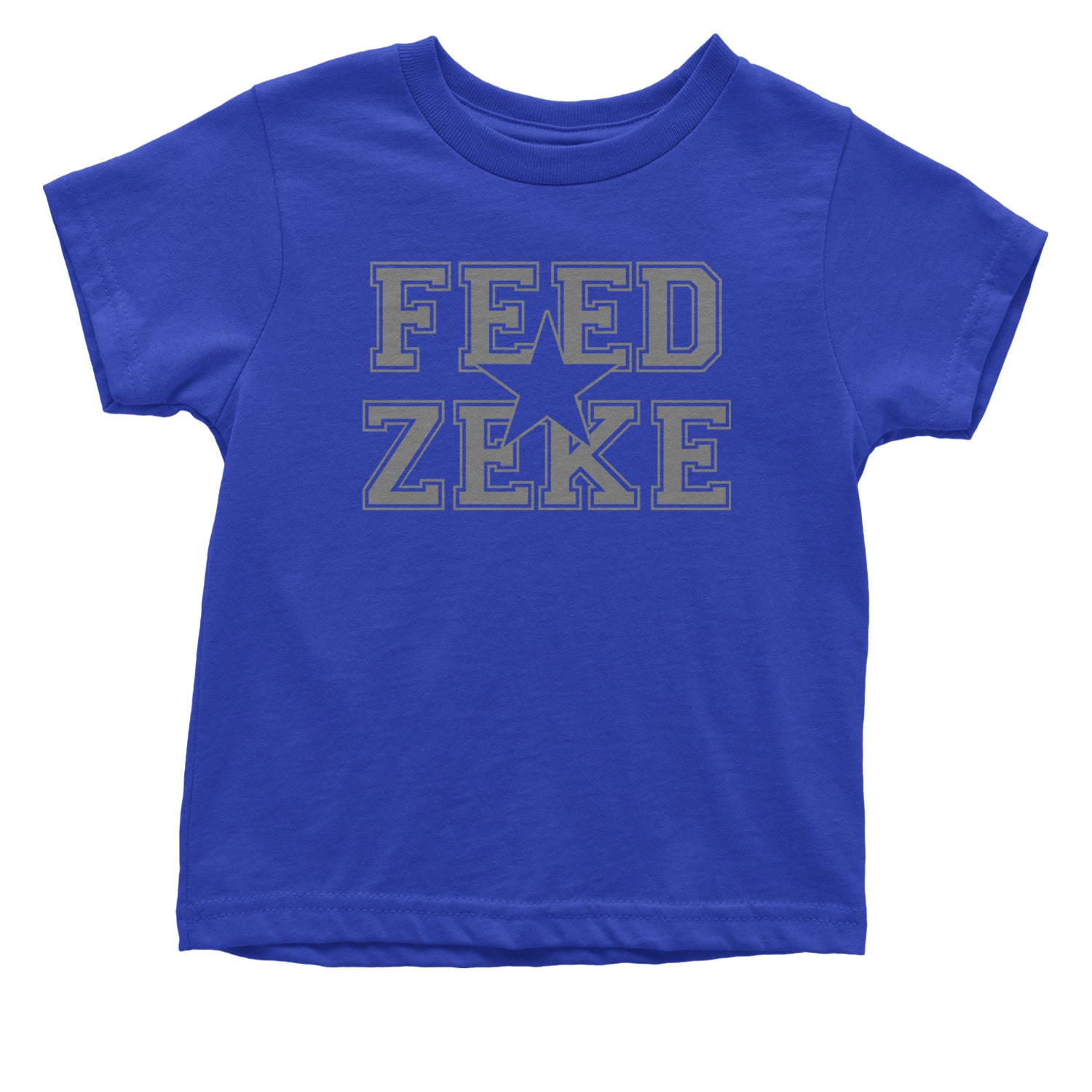 Feed Zeke Football Infant One-Piece Romper Bodysuit and Toddler T-shirt Royal Blue