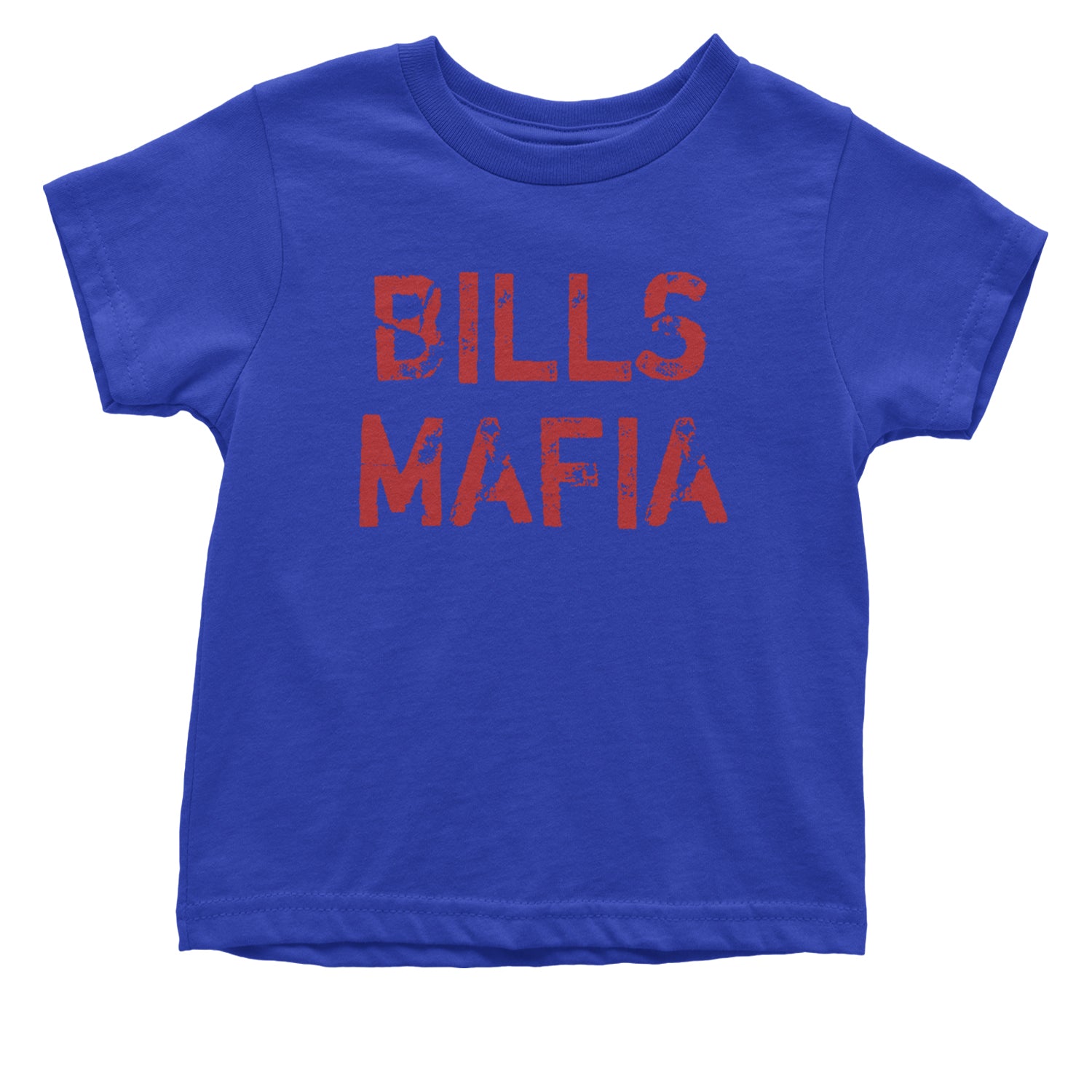 Distressed Bills Mafia Football Infant One-Piece Romper Bodysuit and Toddler T-shirt Royal Blue