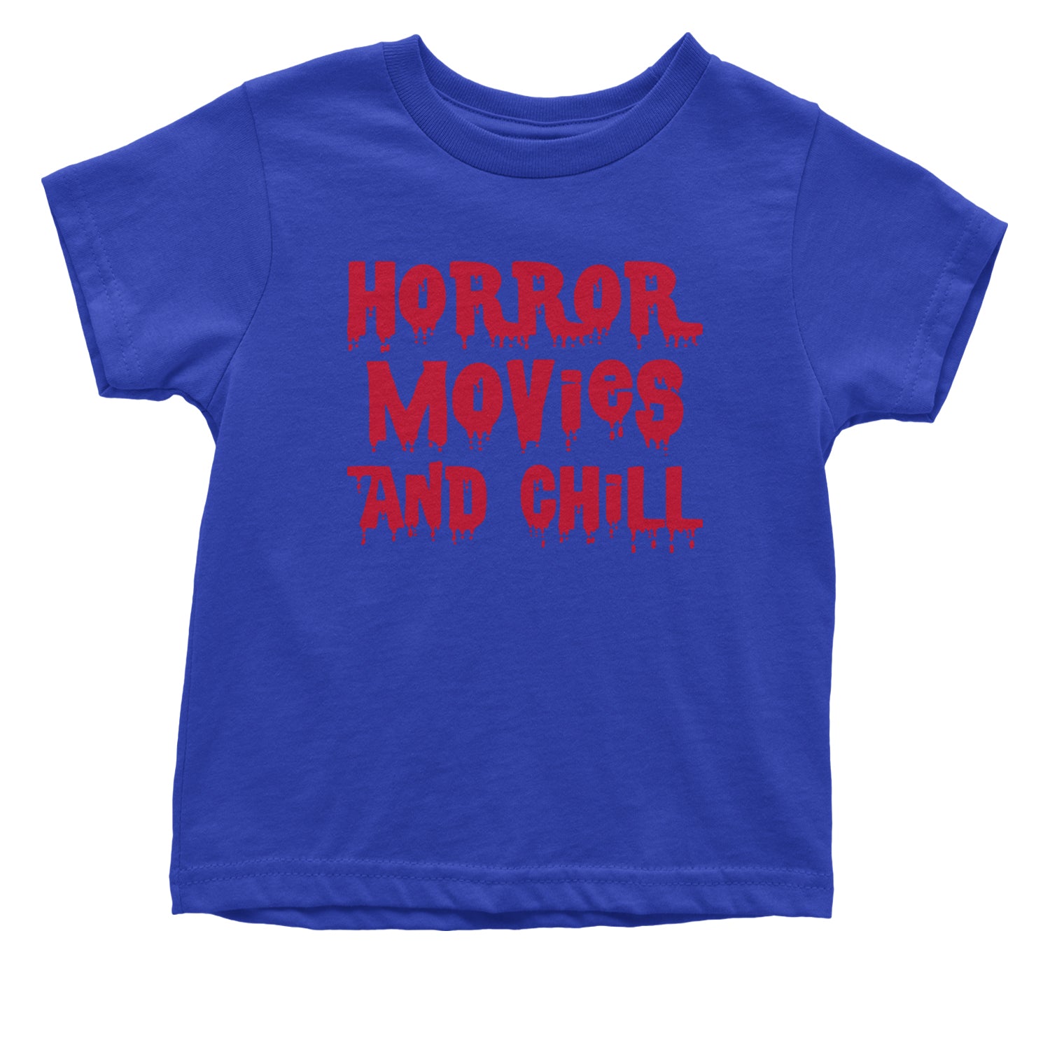 Horror Movies and Chill Infant One-Piece Romper Bodysuit and Toddler T-shirt Royal Blue