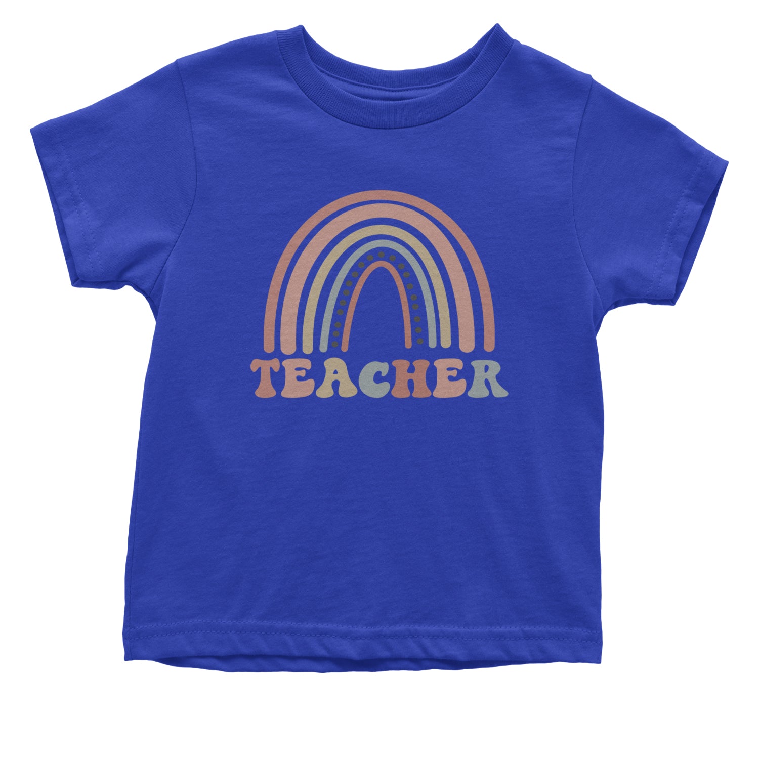 Teacher Pastel Rainbow Infant One-Piece Romper Bodysuit and Toddler T-shirt Royal Blue