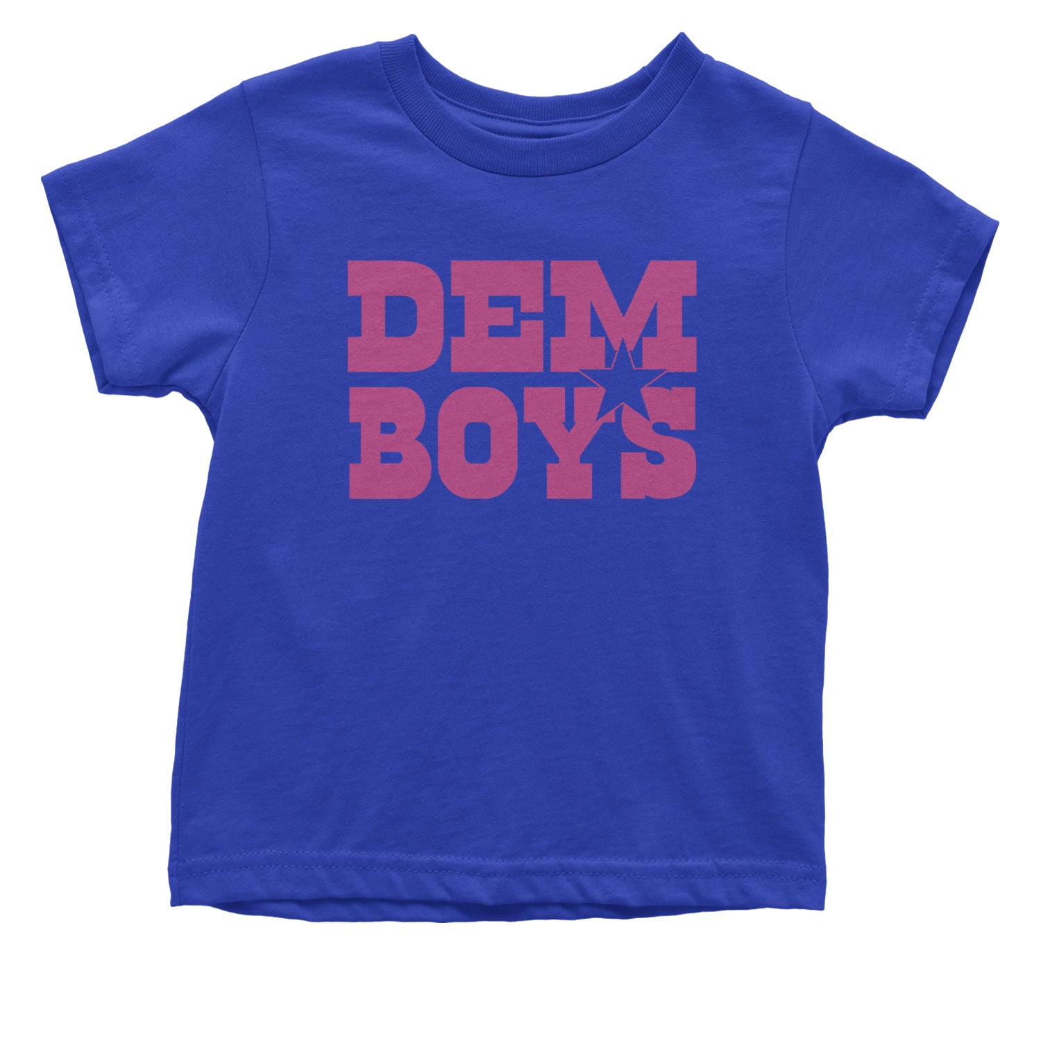 Dem Boys Hot Pink Dallas  Infant One-Piece Romper Bodysuit and Toddler T-shirt Royal Blue