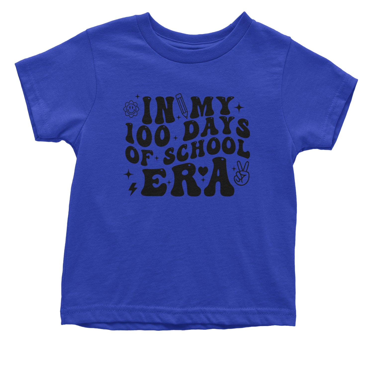 In My 100 Days Of School Era Infant One-Piece Romper Bodysuit and Toddler T-shirt Royal Blue