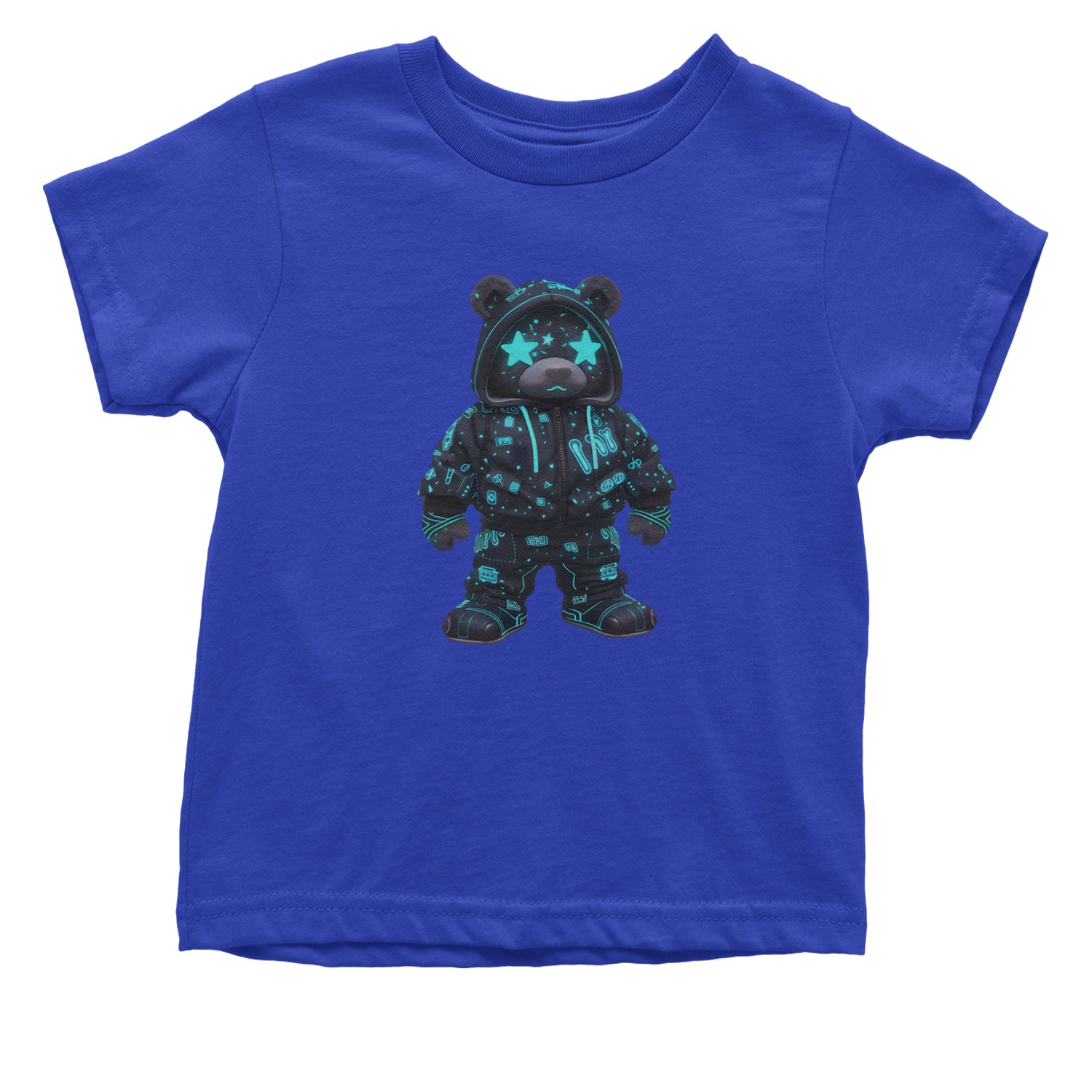 Starry Eyed Vaporwave Urban Graffiti Bear Infant One-Piece Romper Bodysuit Or Toddler T-shirt Royal Blue