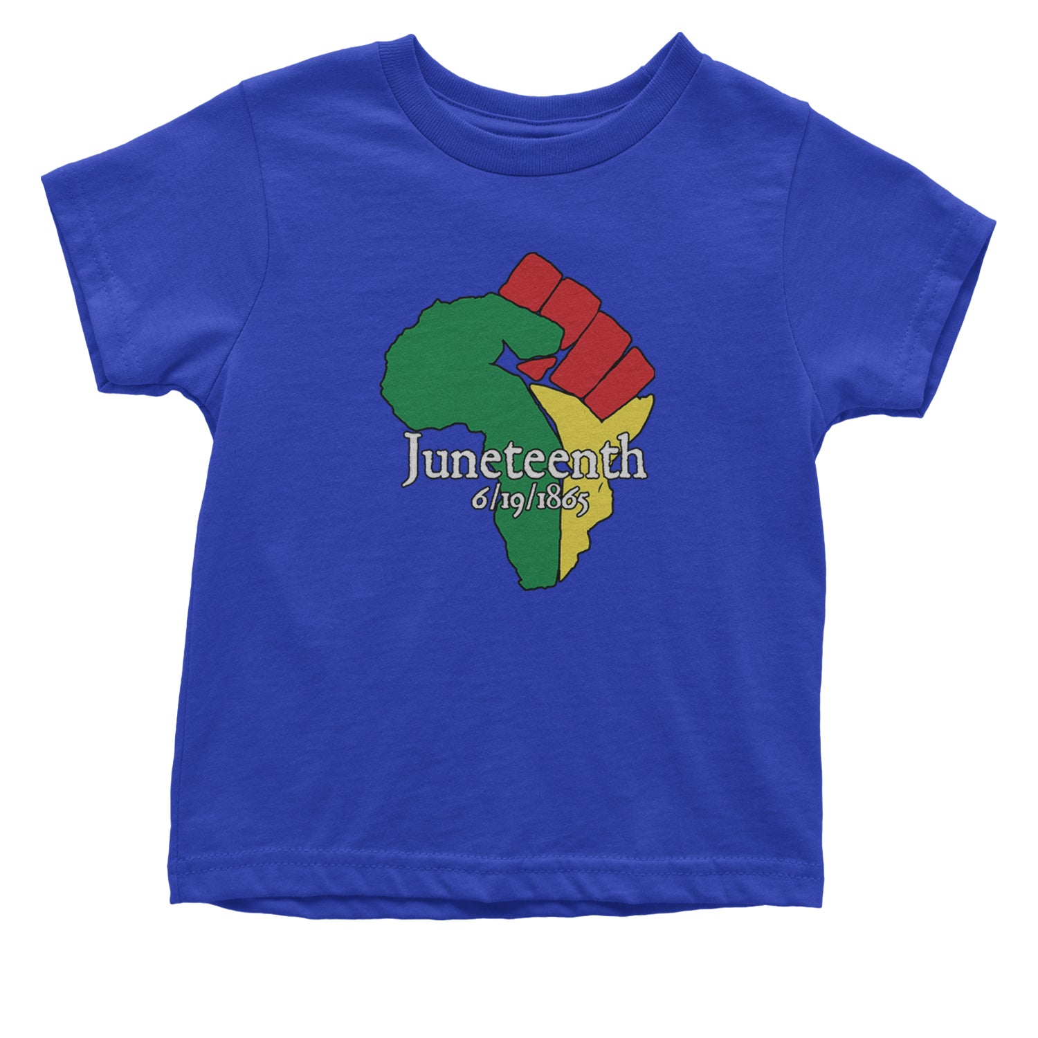 Juneteenth Raised Fist Africa Celebrate Emancipation Day Infant One-Piece Romper Bodysuit and Toddler T-shirt Royal Blue