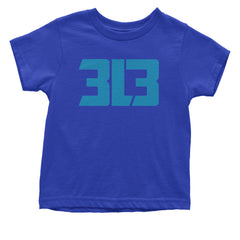 3L3 From The 313 Detroit Football Infant One-Piece Romper Bodysuit and Toddler T-shirt Royal Blue