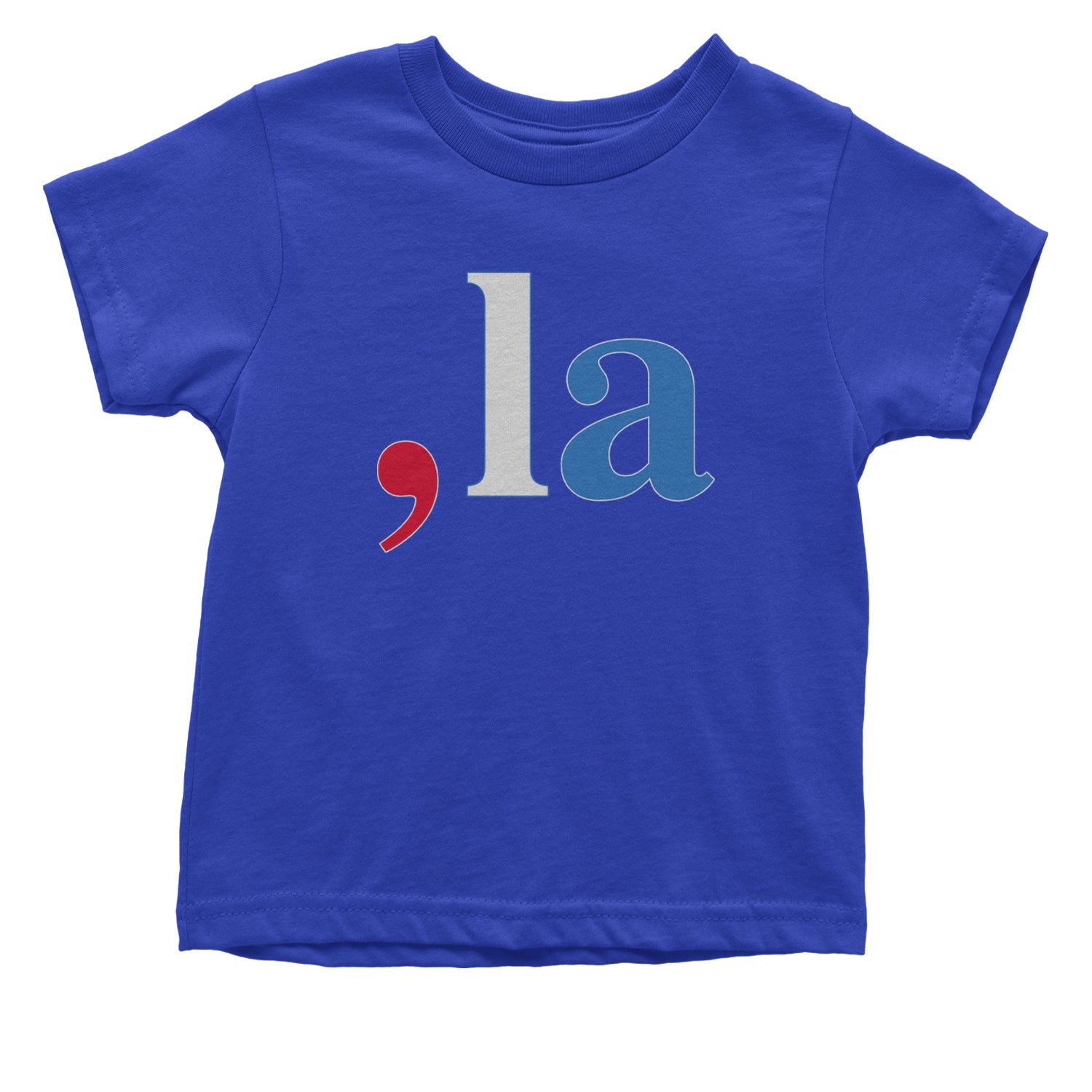 Comma-La - Support Kamala Harris For President 2024 Infant One-Piece Romper Bodysuit and Toddler T-shirt Royal Blue