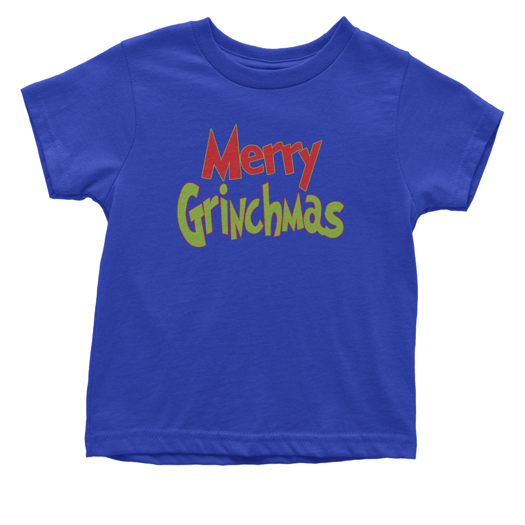 Merry Grinchmas Jolly Merry Christmas Infant One-Piece Romper Bodysuit and Toddler T-shirt Royal Blue