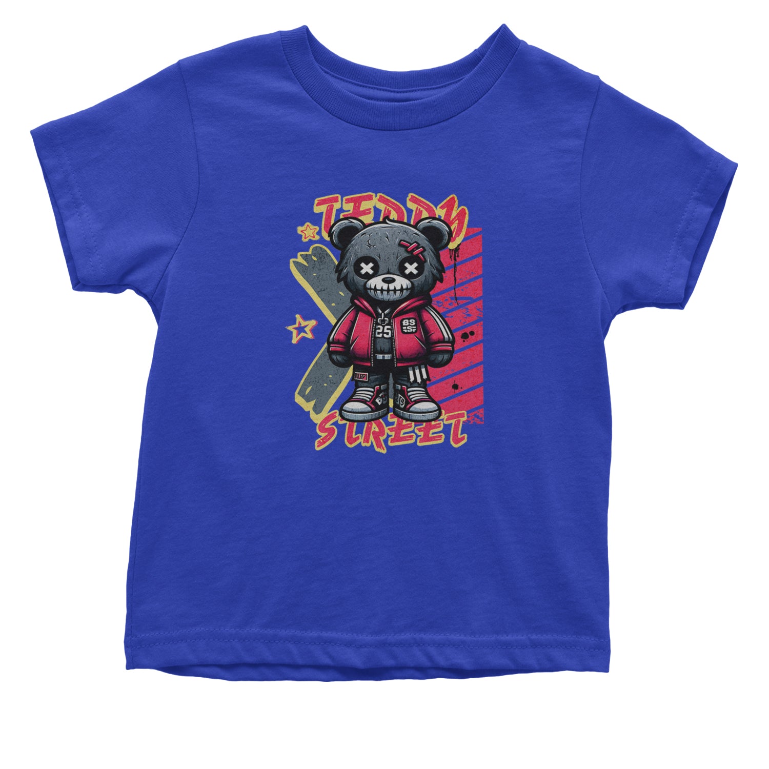 Teddy Attitude Urban Graffiti Bear Infant One-Piece Romper Bodysuit Or Toddler T-shirt Royal Blue