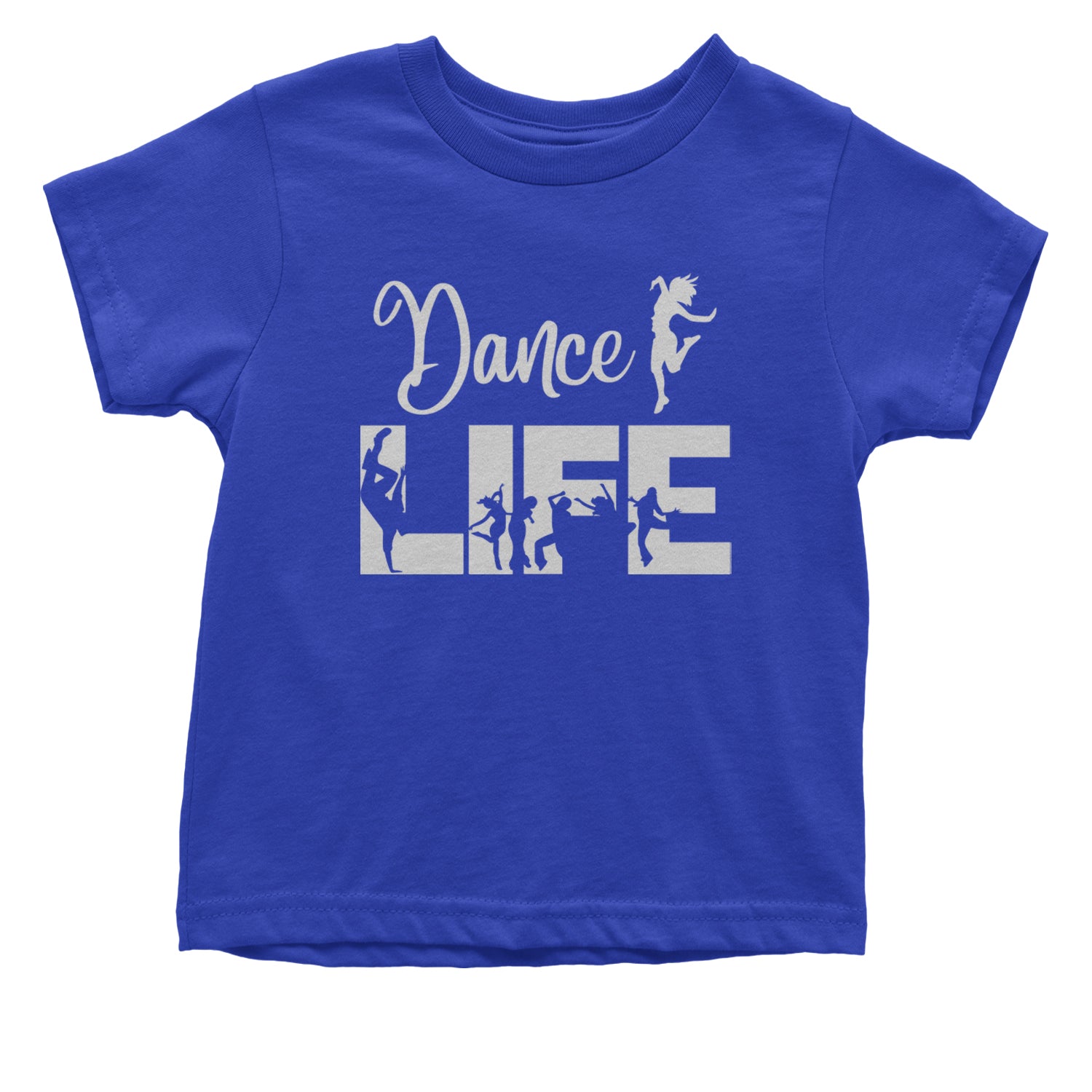 Dance Life Silhouette Dancers Infant One-Piece Romper Bodysuit and Toddler T-shirt Royal Blue