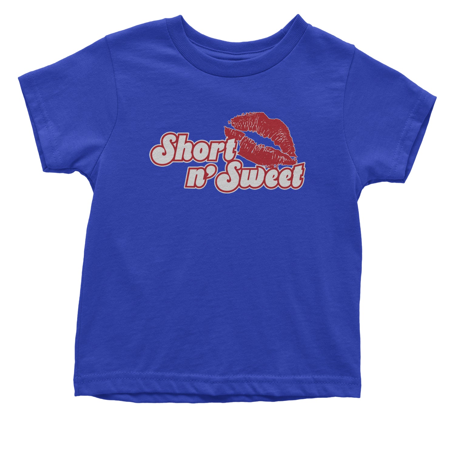 Short N' Sweet Red Lips Infant One-Piece Romper Bodysuit and Toddler T-shirt Royal Blue