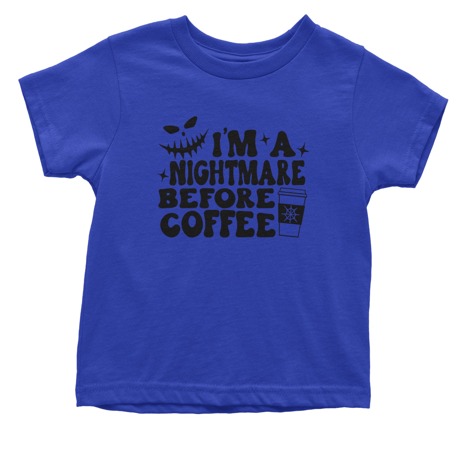 I'm A Nightmare Before Coffee Infant One-Piece Romper Bodysuit and Toddler T-shirt Royal Blue