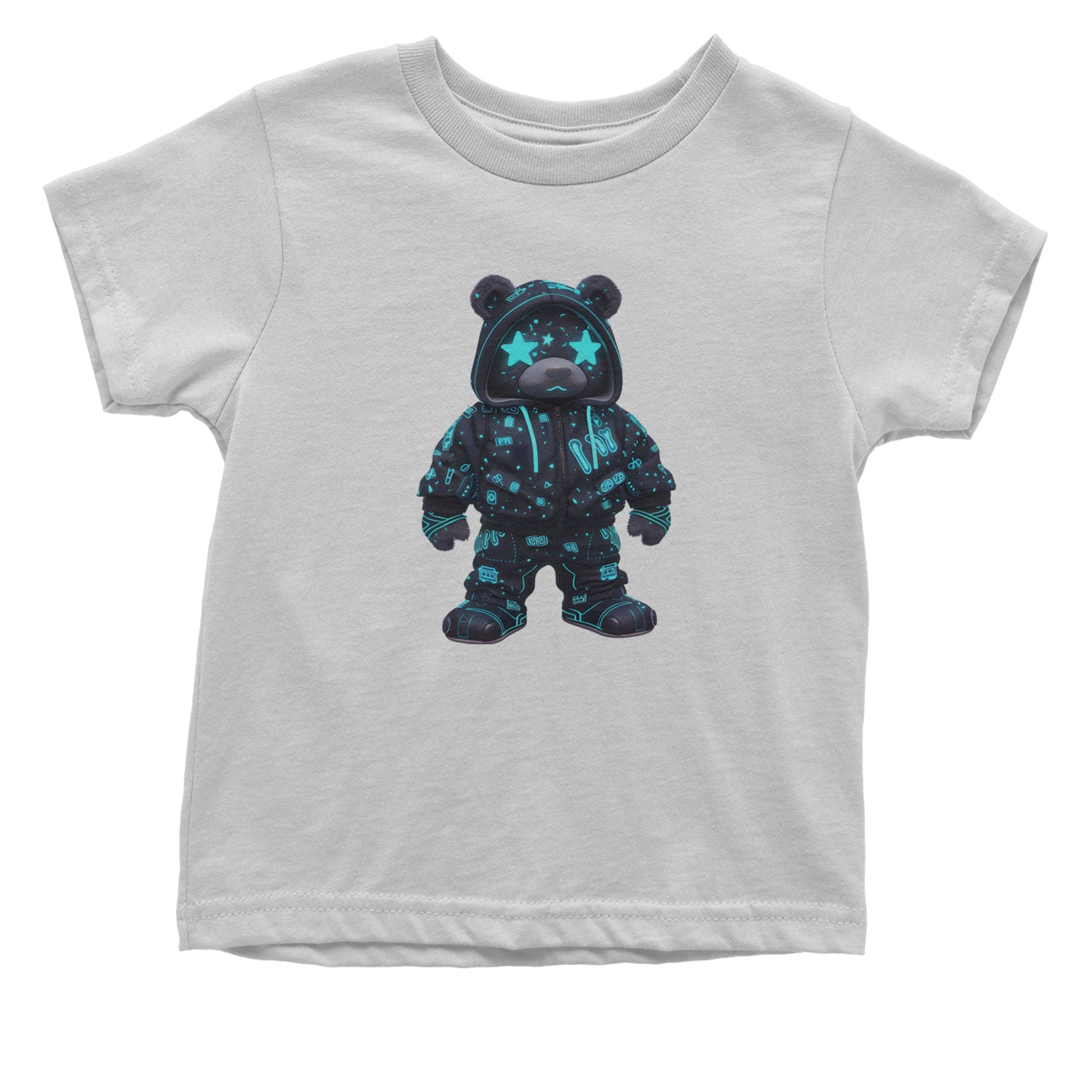 Starry Eyed Vaporwave Urban Graffiti Bear Infant One-Piece Romper Bodysuit Or Toddler T-shirt White