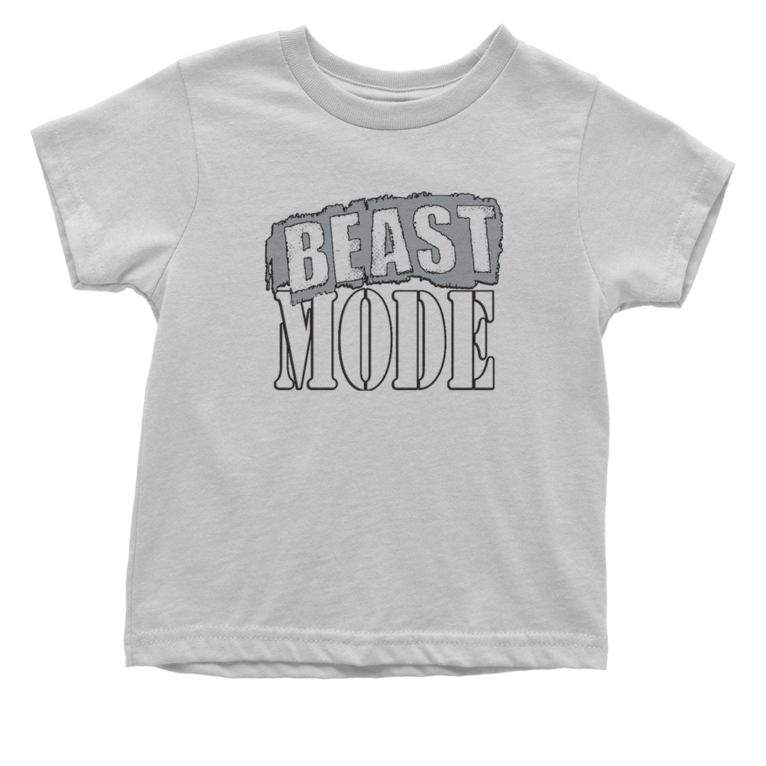 Beast Mode Training Gym Workout graphic on Onesie and Toddler T-Shirt in White alternate view 2