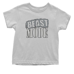 Beast Mode Training Gym Workout graphic on Onesie and Toddler T-Shirt in White alternate view 2