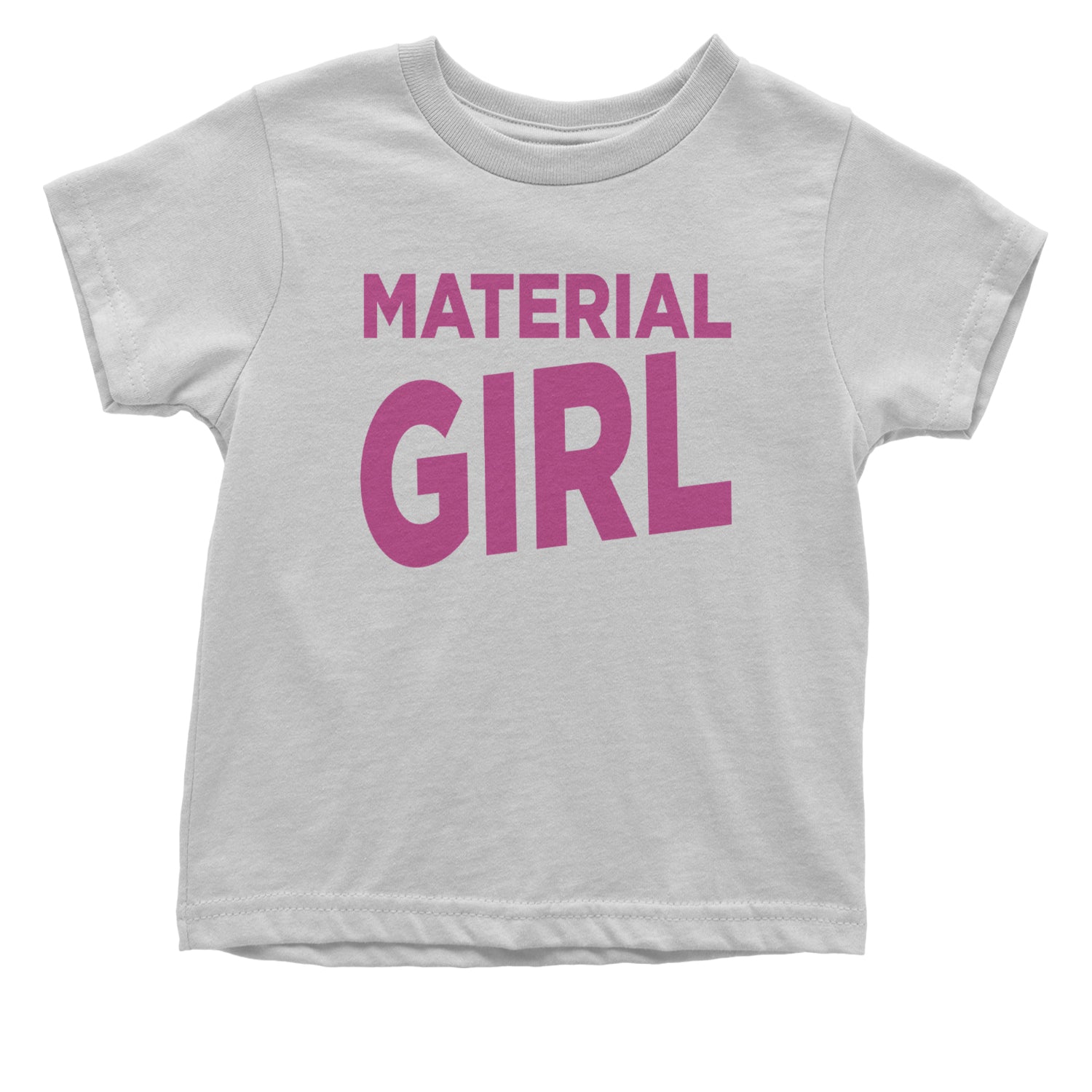 Material Girl 80's Retro Celebration Infant One-Piece Romper Bodysuit and Toddler T-shirt White