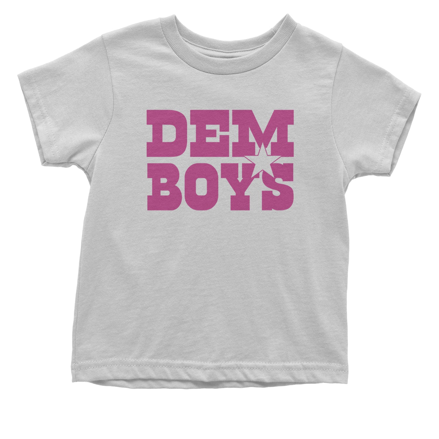 Dem Boys Hot Pink Dallas  Infant One-Piece Romper Bodysuit and Toddler T-shirt White