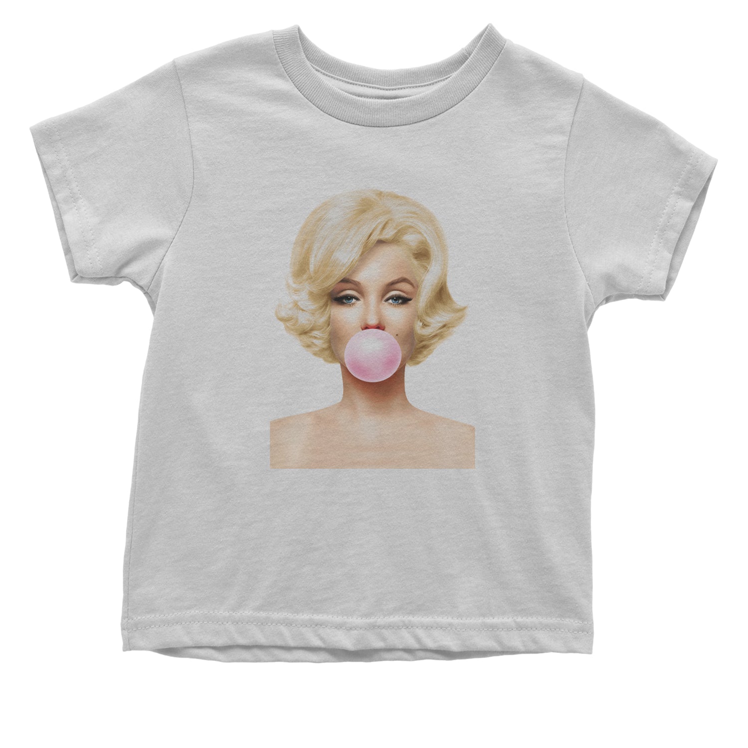 Ms. Monroe Pink Bubble Gum American Icon Infant One-Piece Romper Bodysuit and Toddler T-shirt White