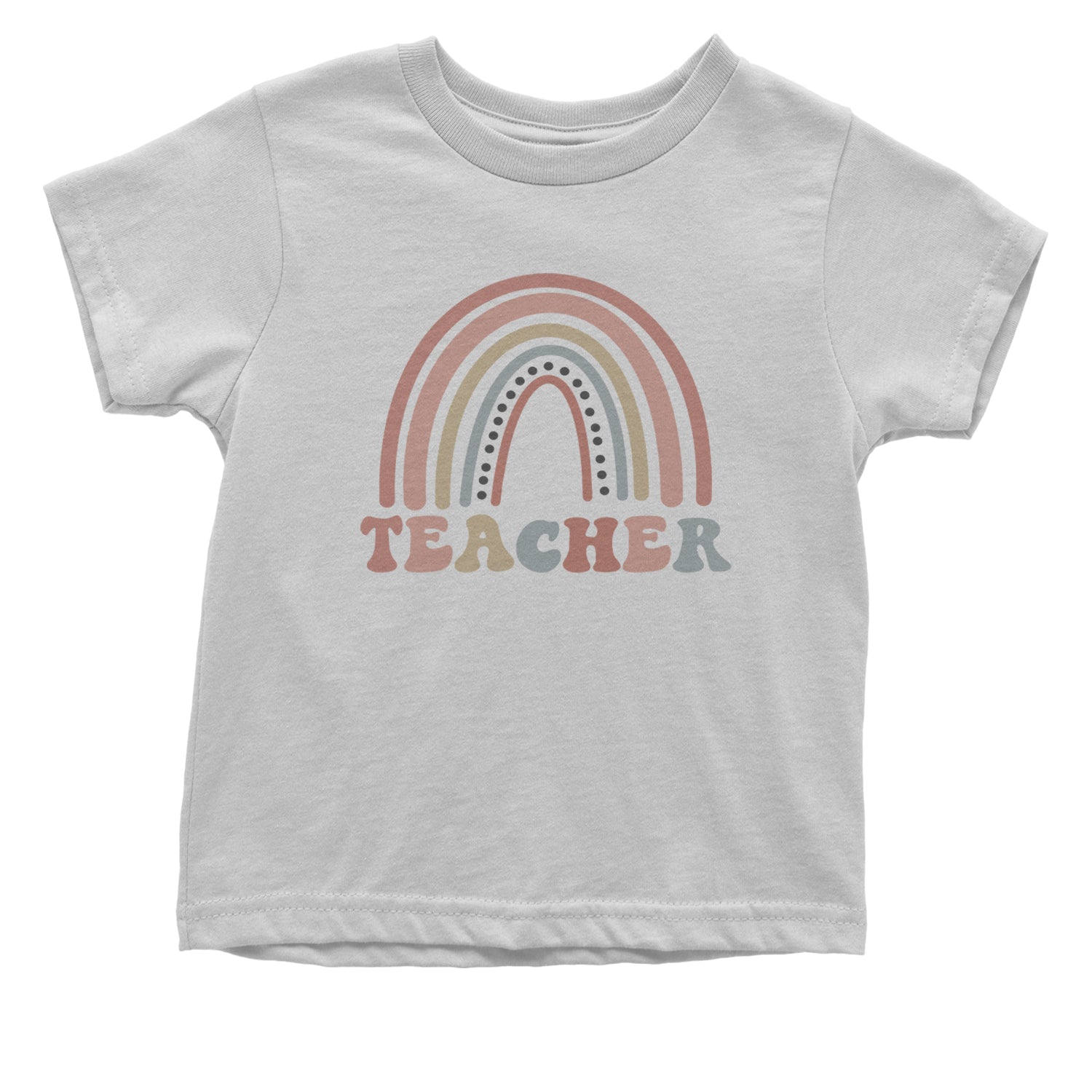 Teacher Pastel Rainbow Infant One-Piece Romper Bodysuit and Toddler T-shirt White