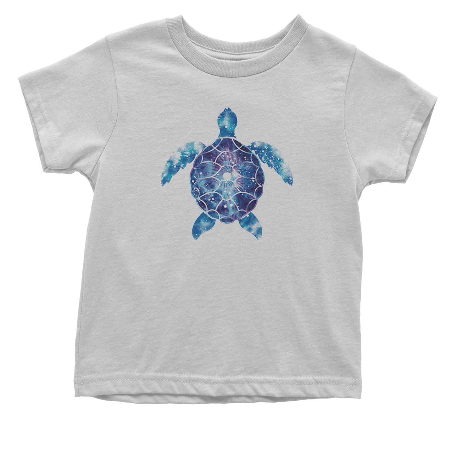 Ocean Aura Tie-Dye Sea Turtle Infant One-Piece Romper Bodysuit and Toddler T-shirt White