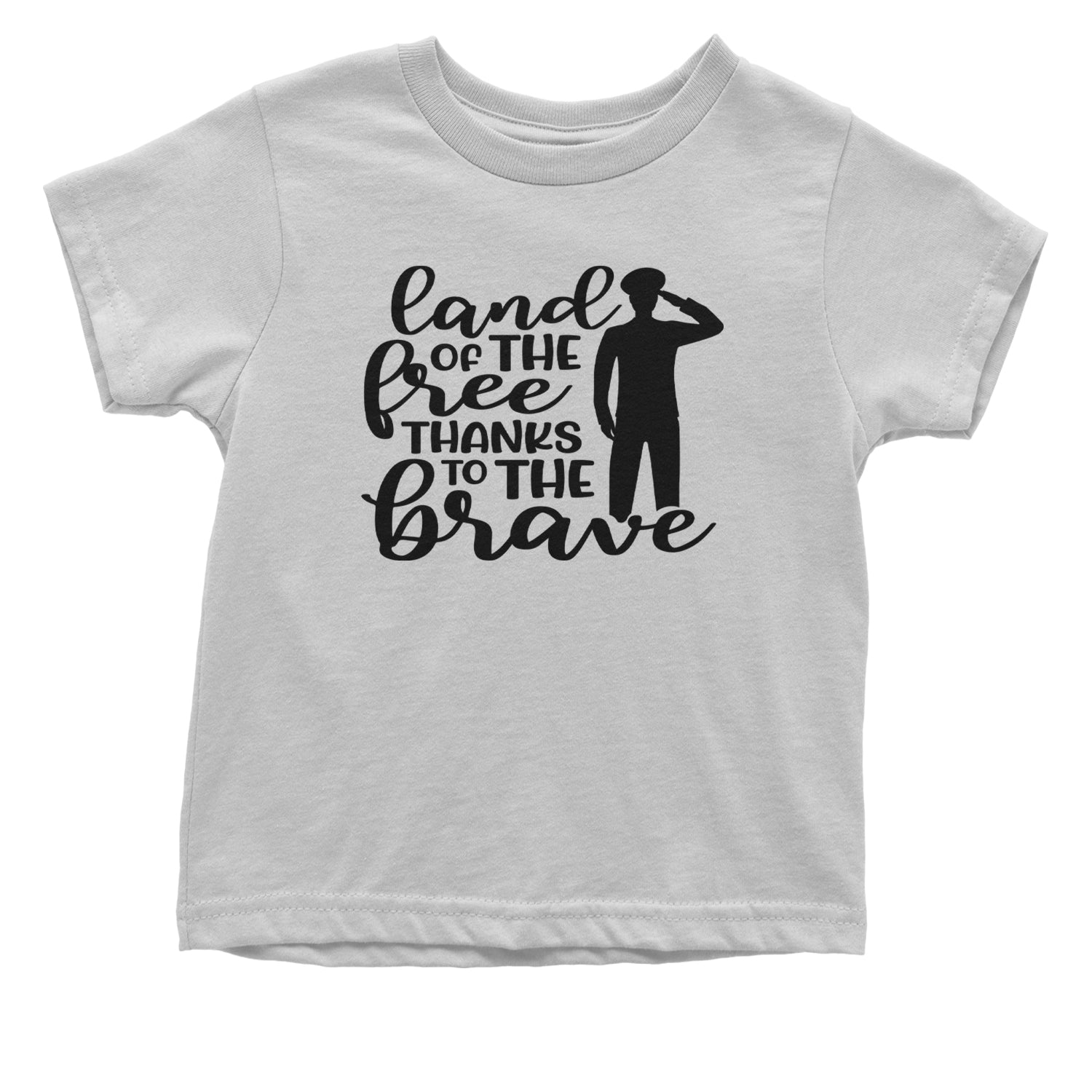 Land Of The Free Thanks To The Brave Veterans Infant One-Piece Romper Bodysuit and Toddler T-shirt White